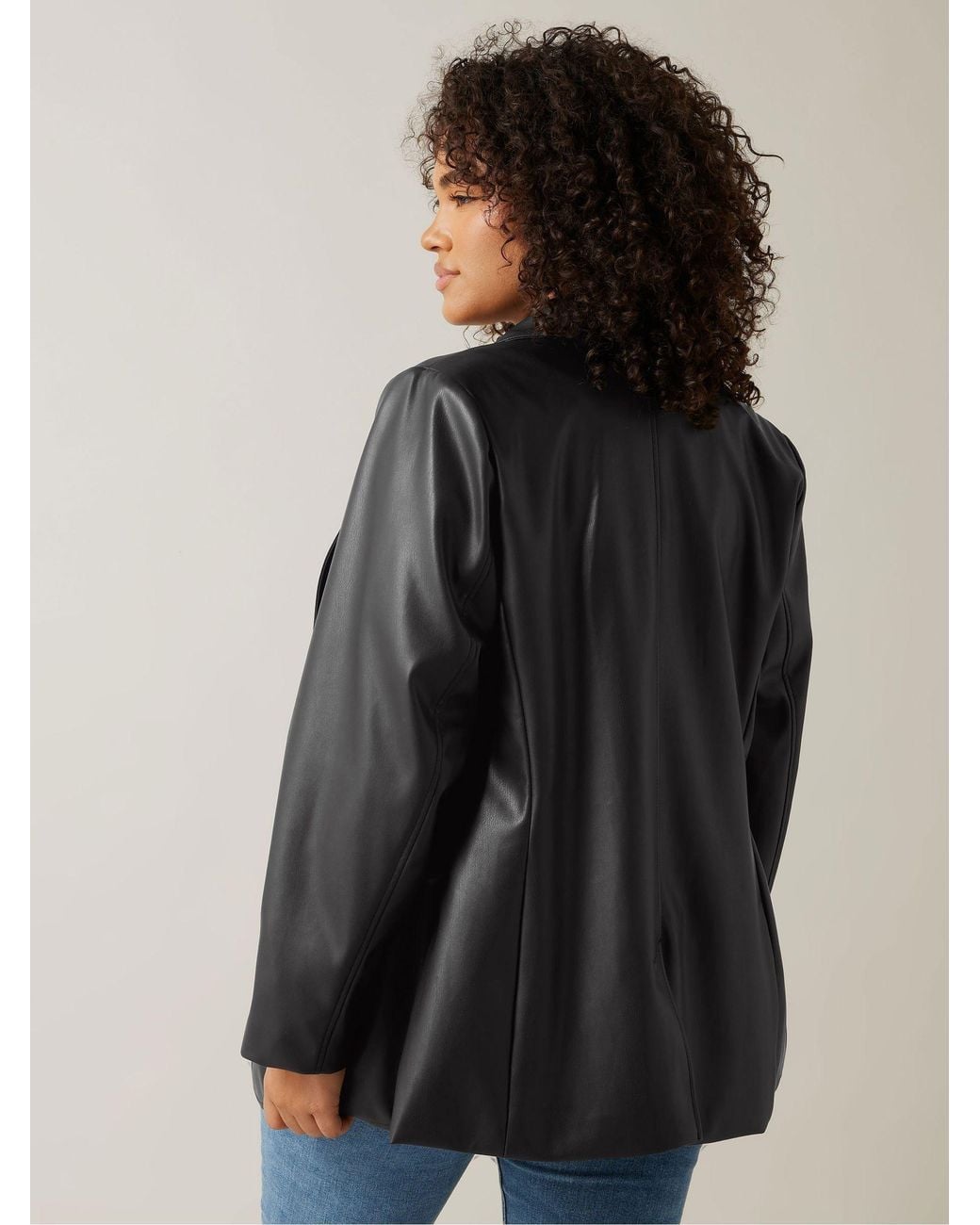 Evans Black Pu Blazer