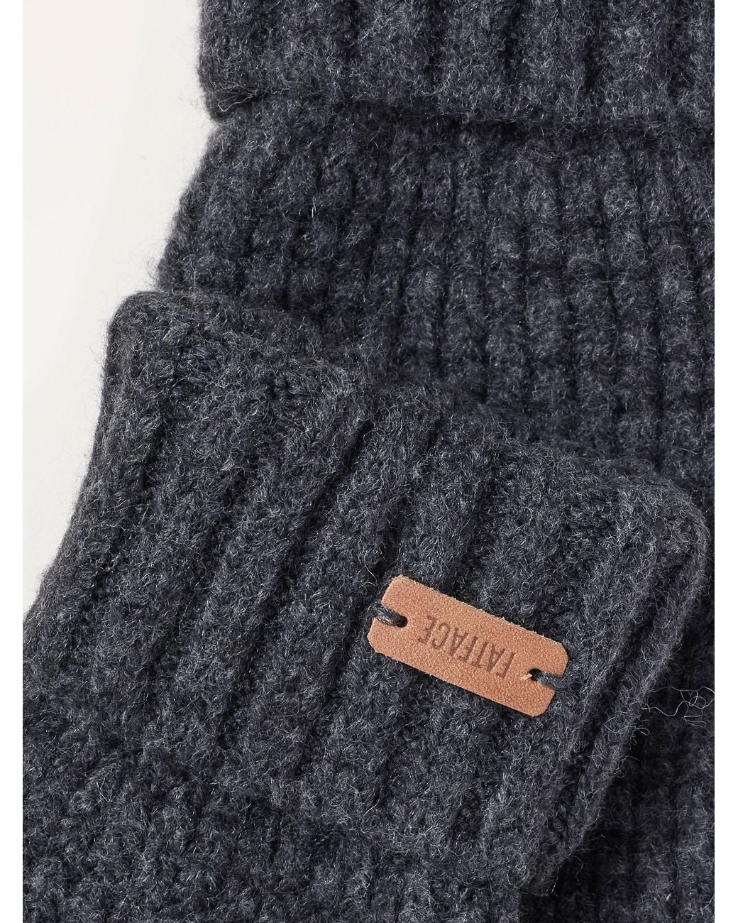 FatFace Blue Fatface Charcoal Waffle Gloves for men