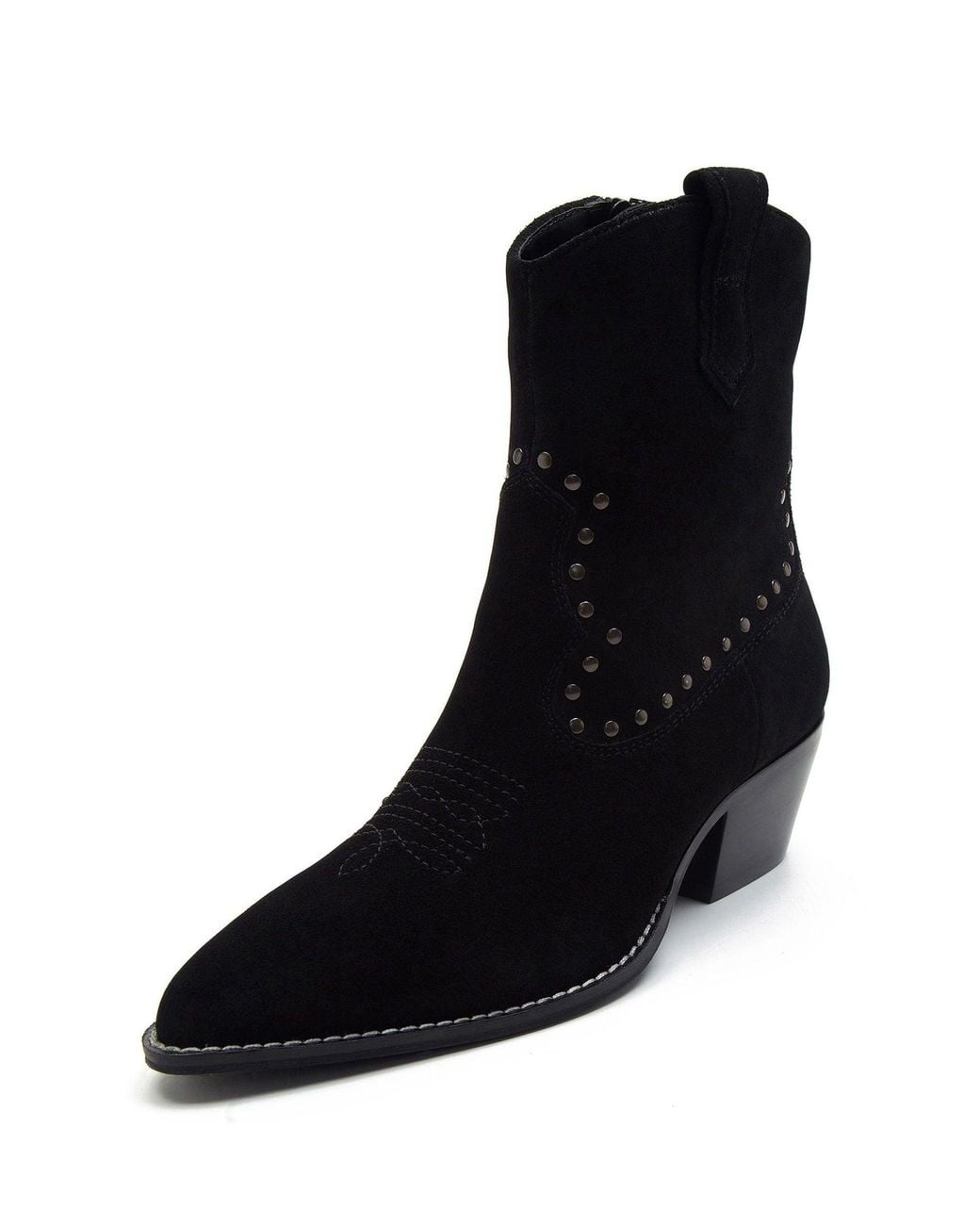 OFF THE HOOK Black Kensal Suede Leather Ankle Boots