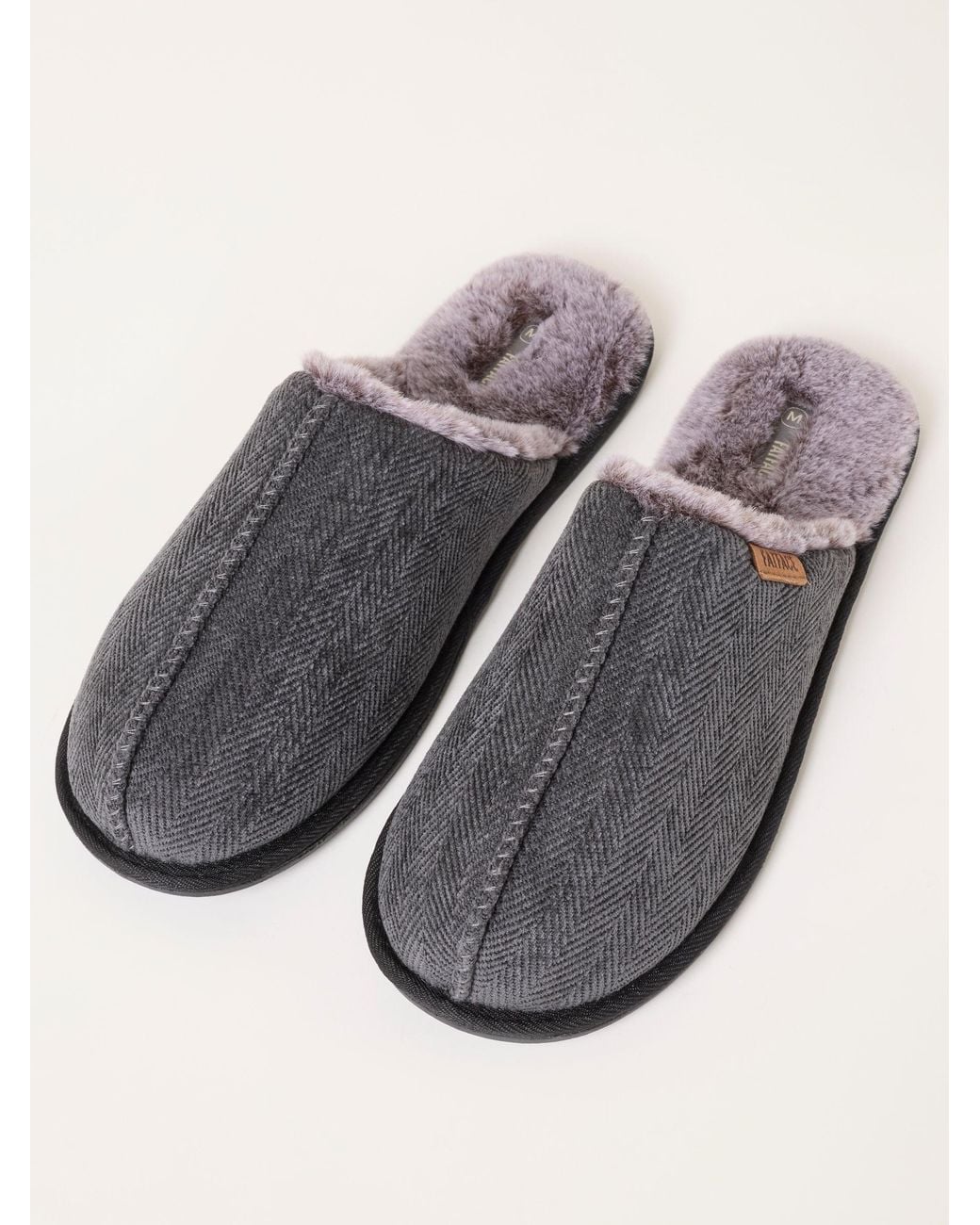 FatFace Blue Fatface Harvey Checkered Mule Slippers for men