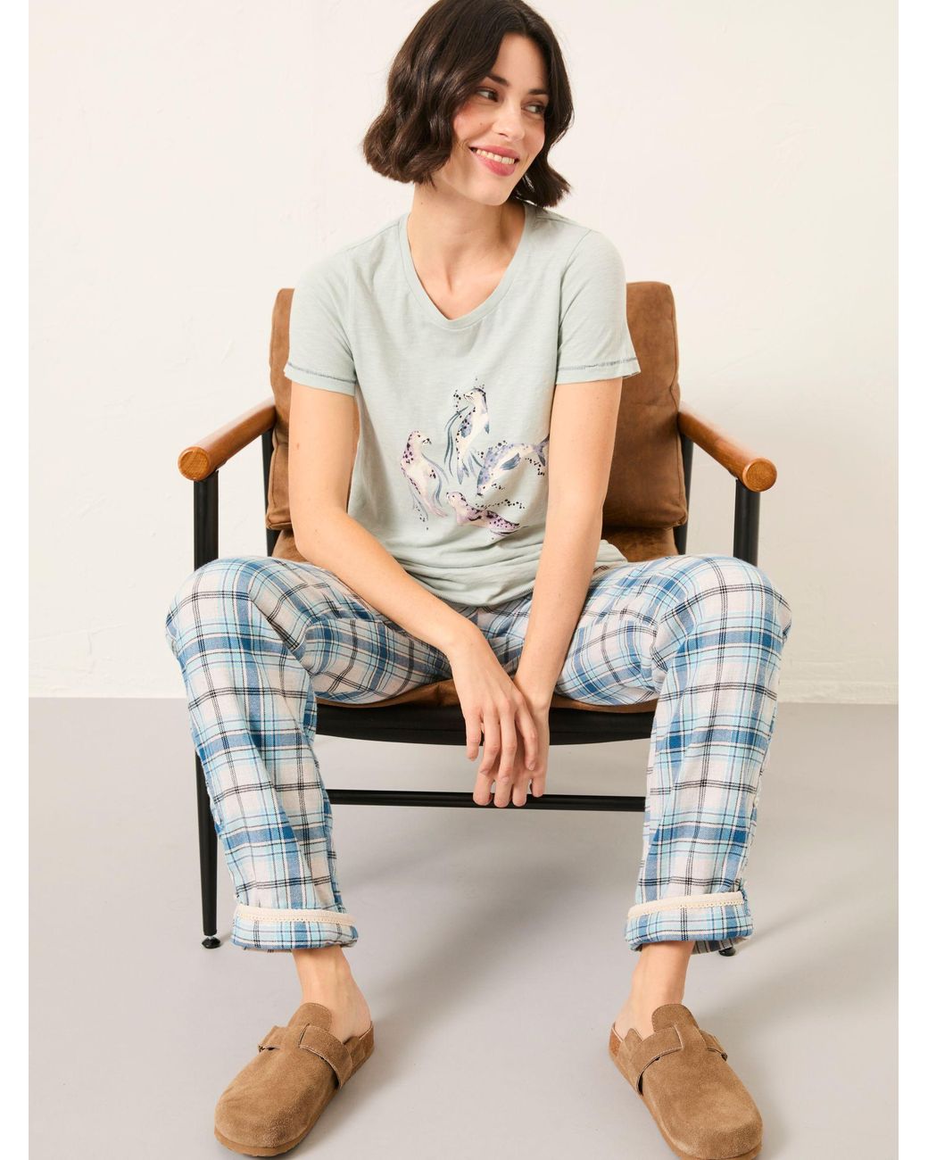 FatFace White Natalie Graphic T Shirt