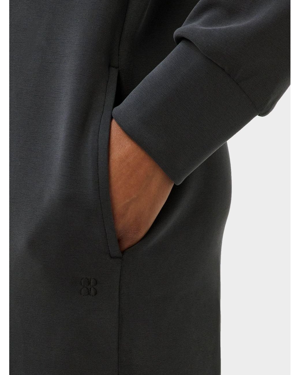 Sweaty Betty Black Sand Wash Half Zip Dress