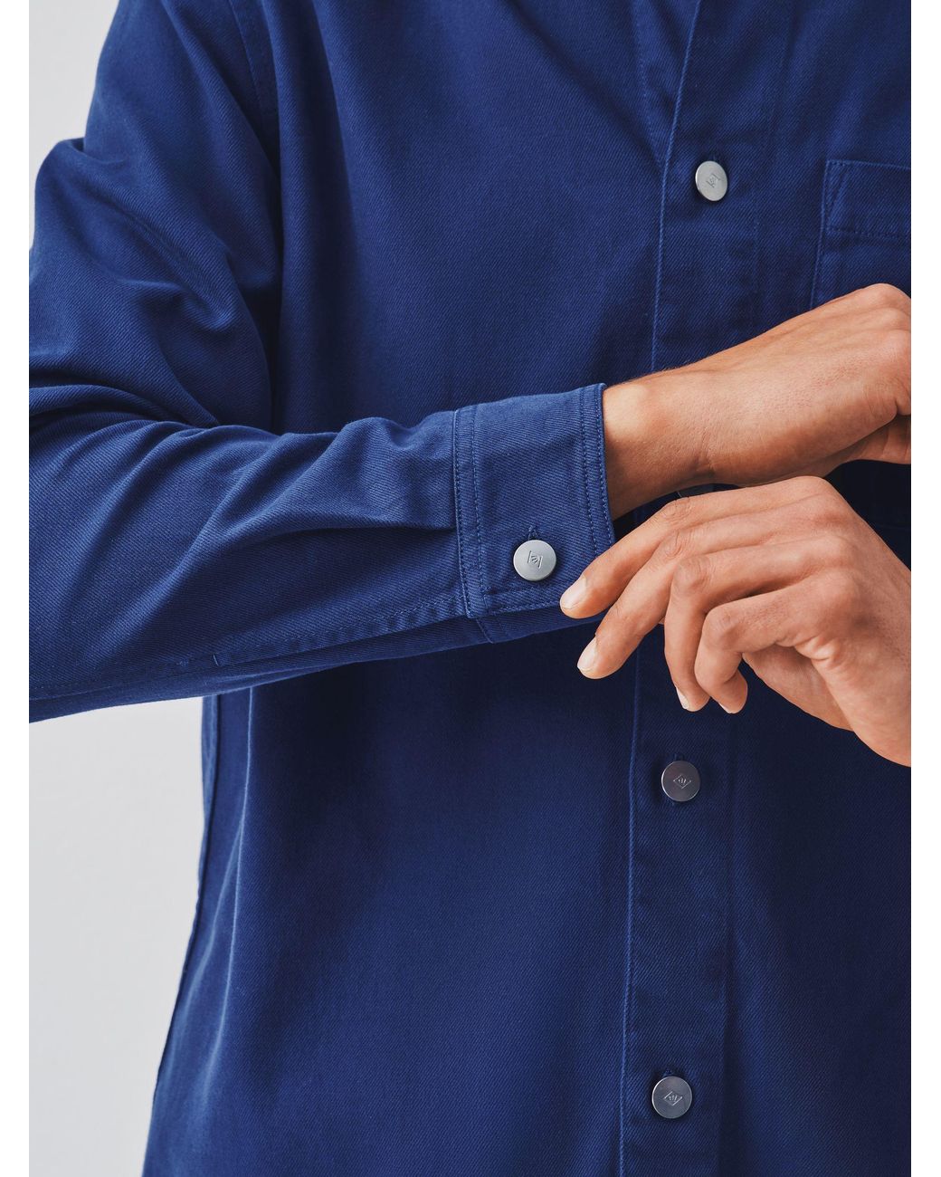 Next Blue Pocket Canvas Shacket for men