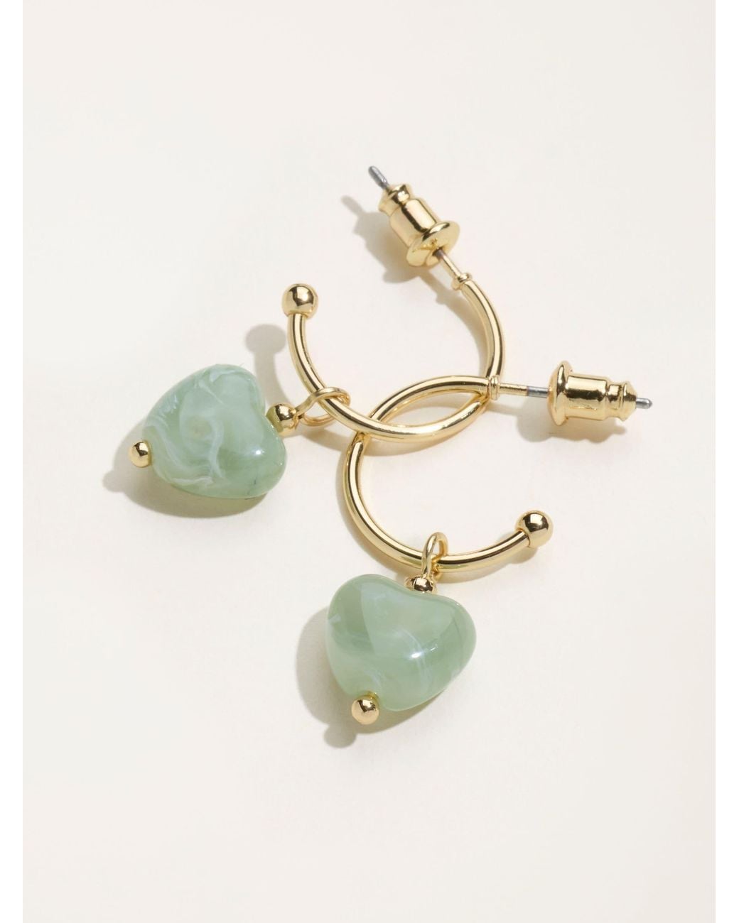 FatFace Natural Fatface Heart Drop Earrings