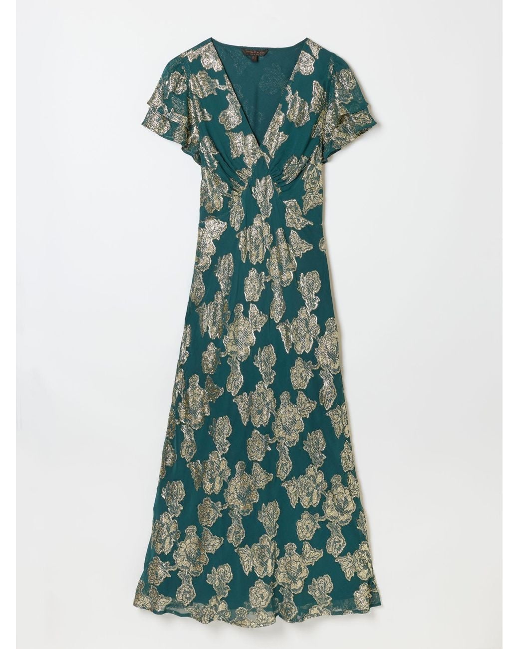 FatFace Brown Kate Metallic Dress