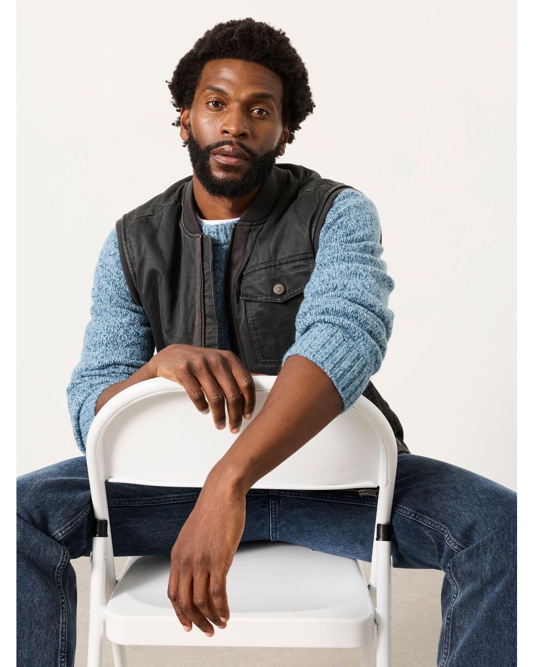 FatFace Green Wyre Quilted Utility Vest for men