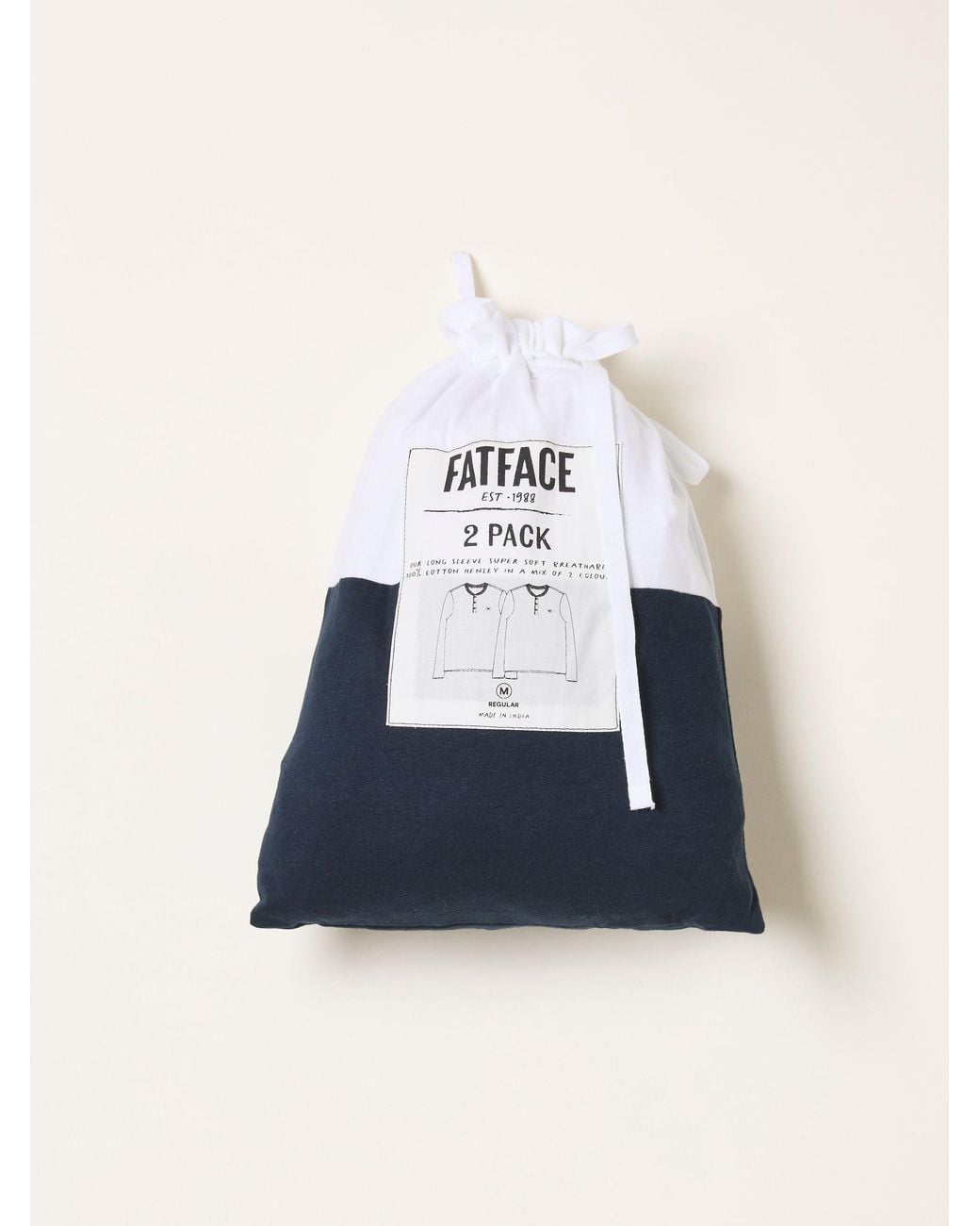 FatFace White Fatface 2 Pack/ Long Sleeve Henley for men