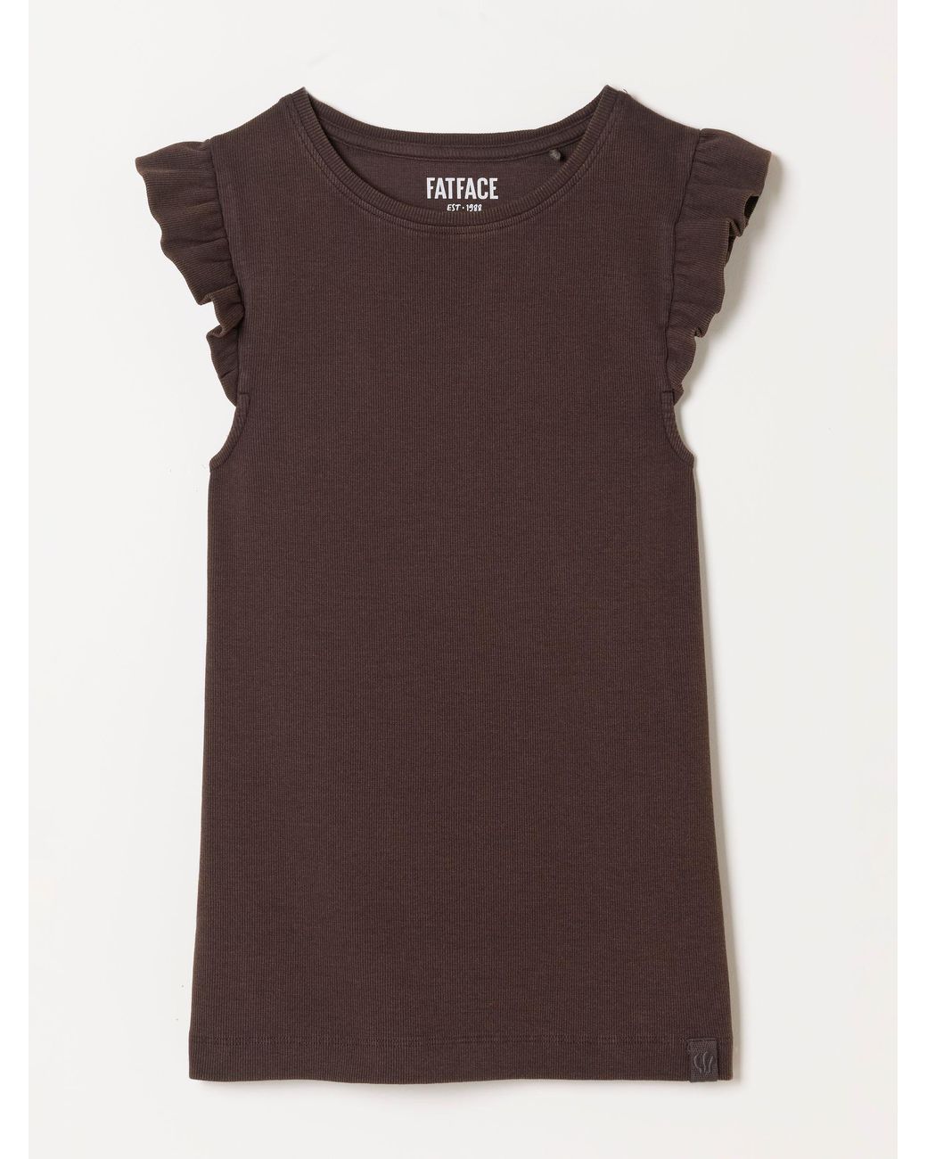 FatFace Brown Frill Sleeveless Top