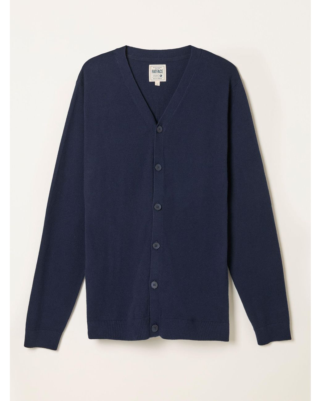 FatFace Blue Rye Knitted Button Cardigan for men