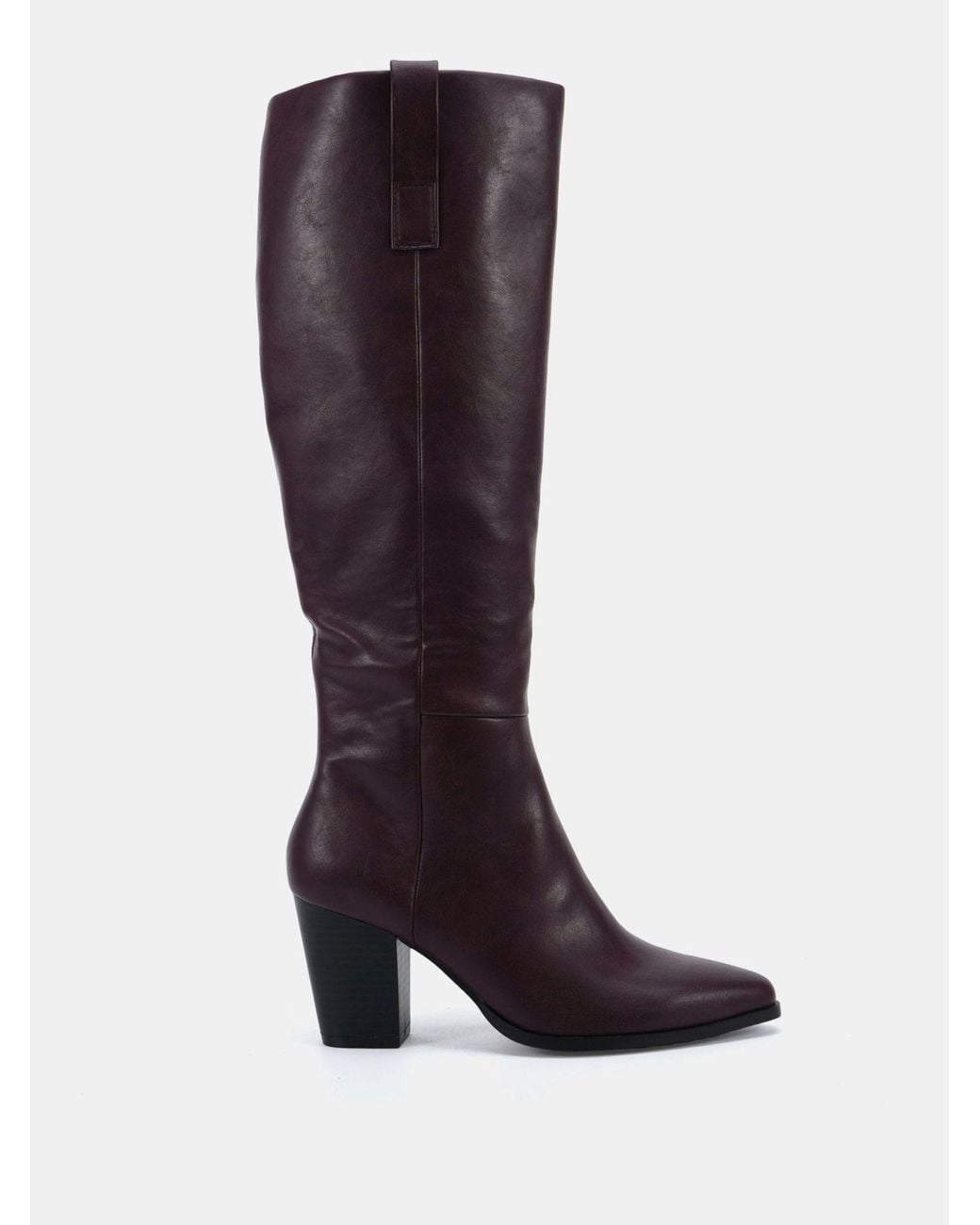 Novo Wide Fit Gili Block Heel Western Knee Boots in Blue | Lyst