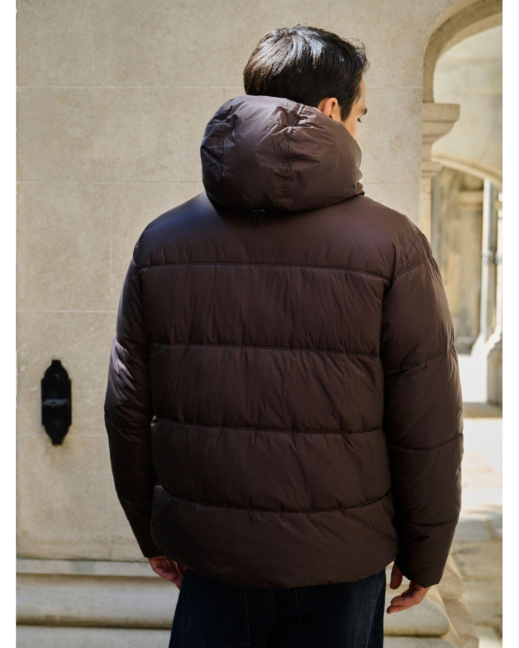 Next Black Shower Resistant Puffer Jacket for men