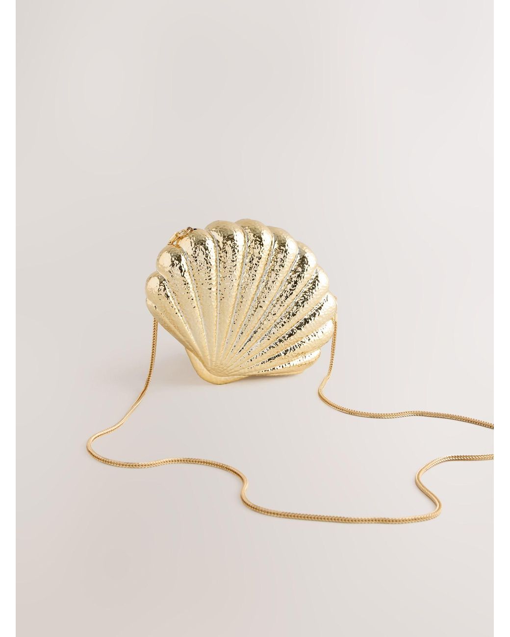 Next Shell Shape Clutch Bag in Natural | Lyst Australia