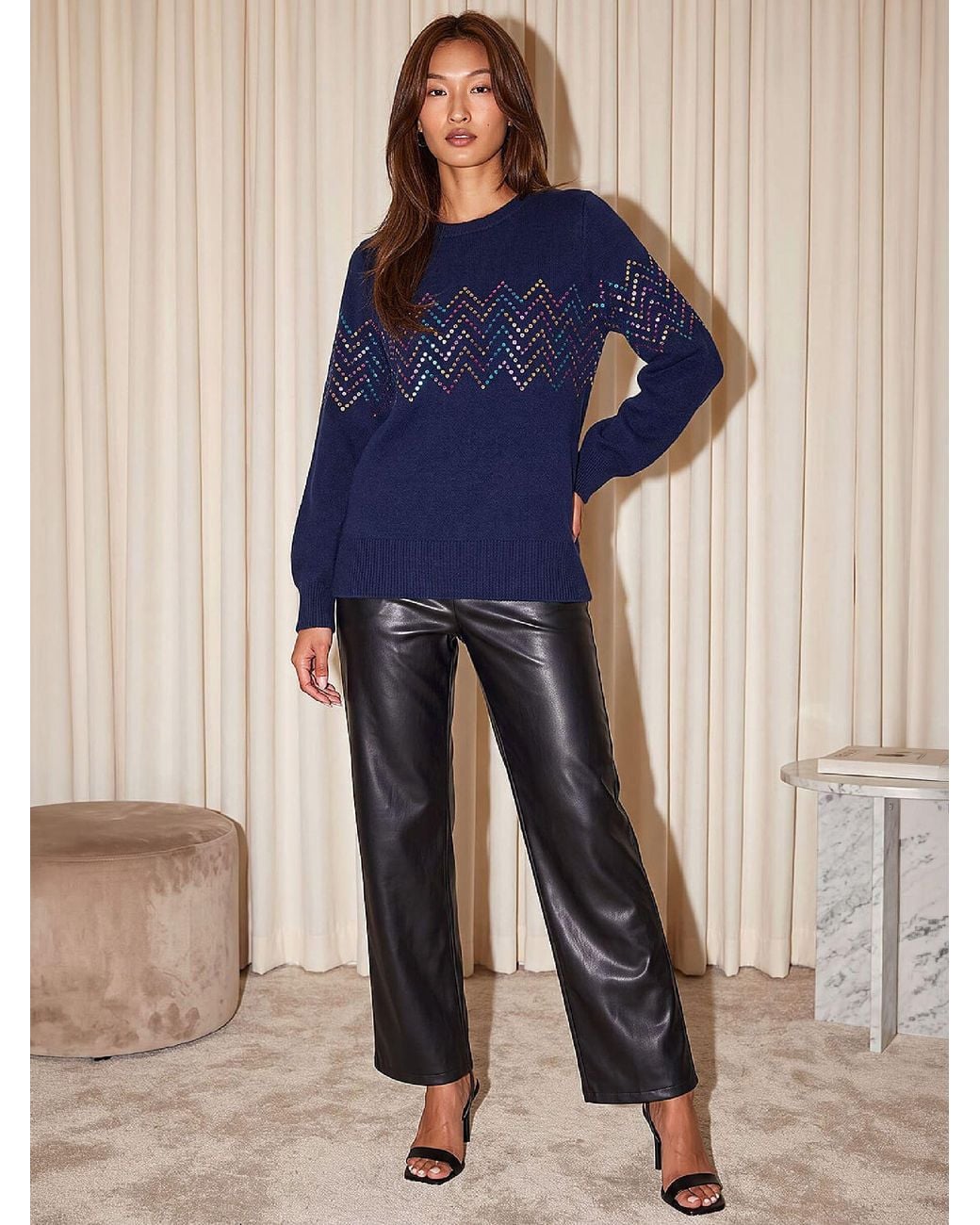 Roman Blue Wave Sequin Jumper
