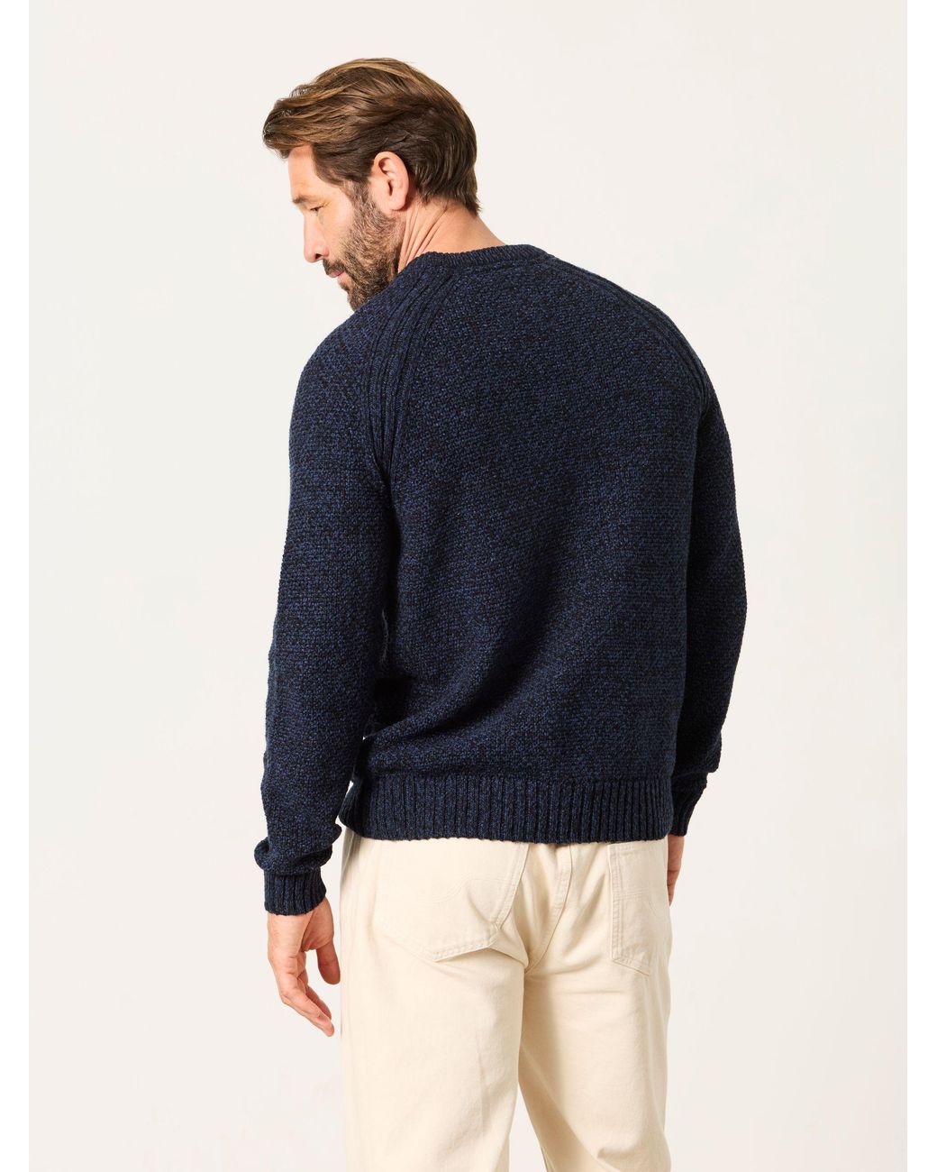 FatFace Blue Penton Crew Neck Jumper for men