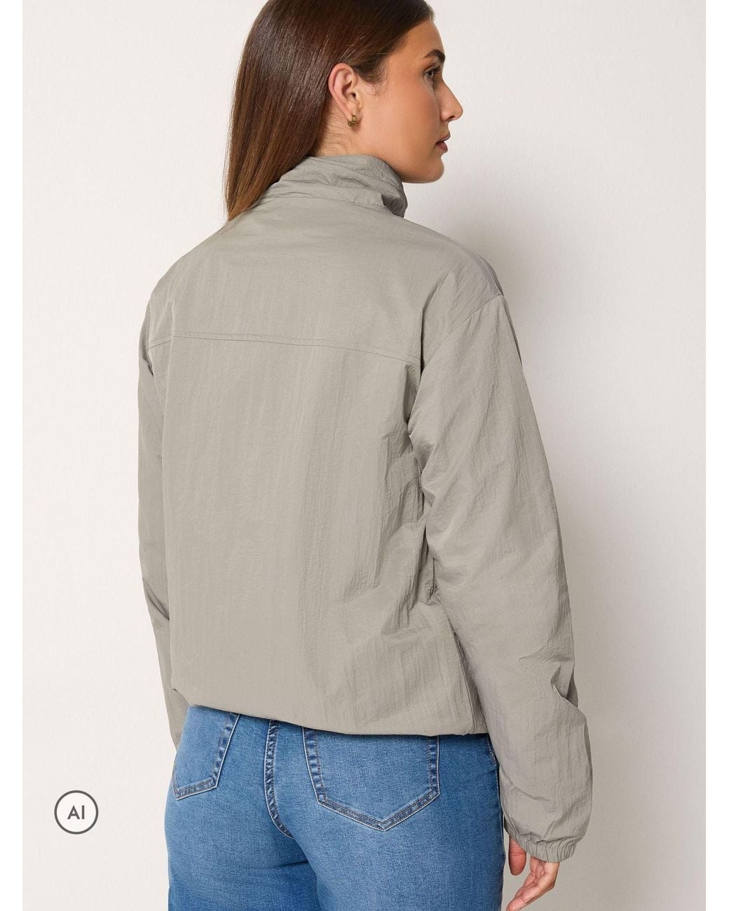 Long Tall Sally Gray Windbreaker Jacket