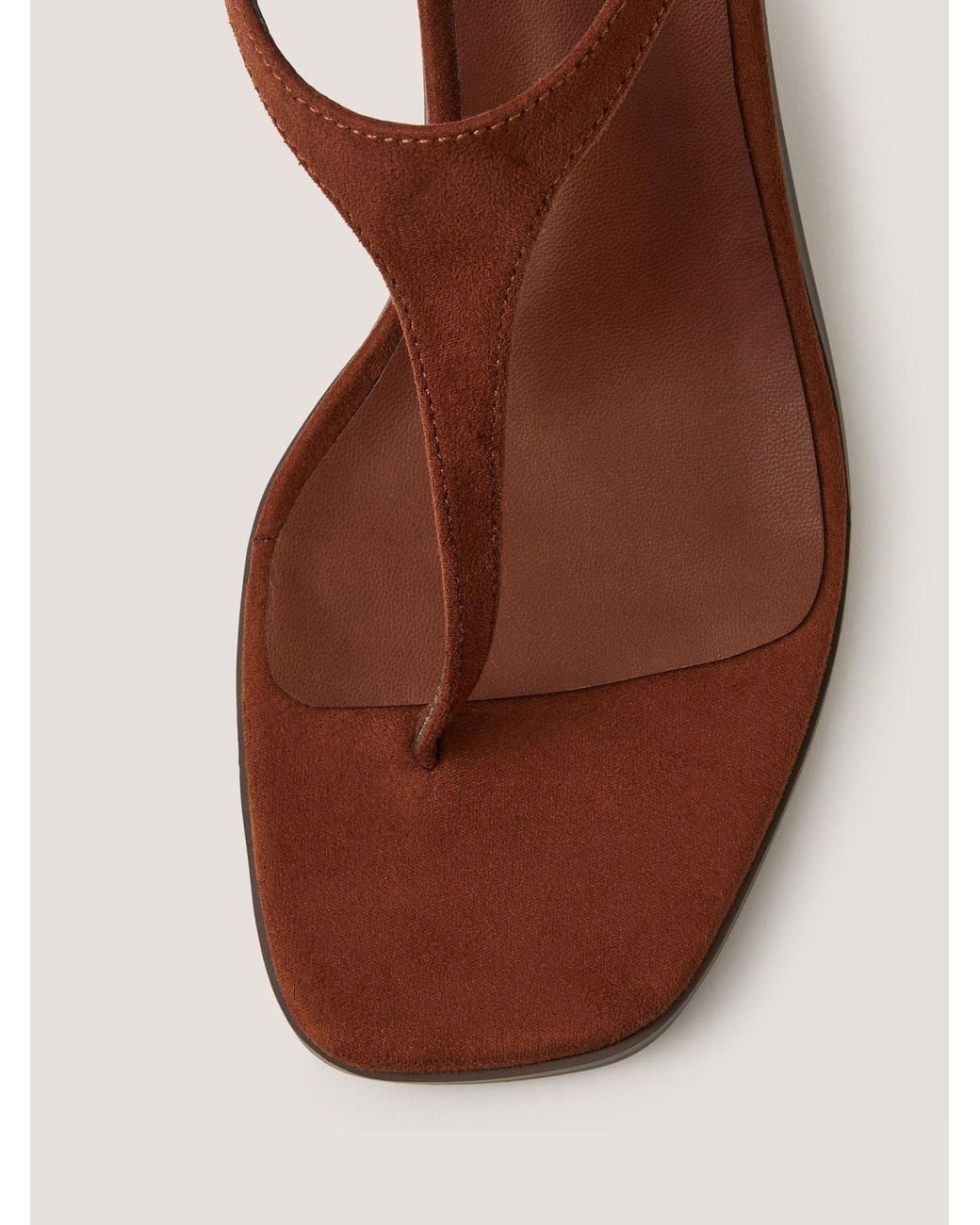 Monsoon Brown Hatty Toe Post Tie Strap Heels