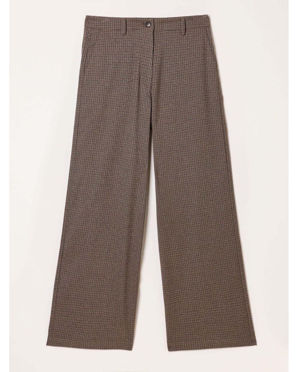FatFace Brown Presley Mini Check Trousers