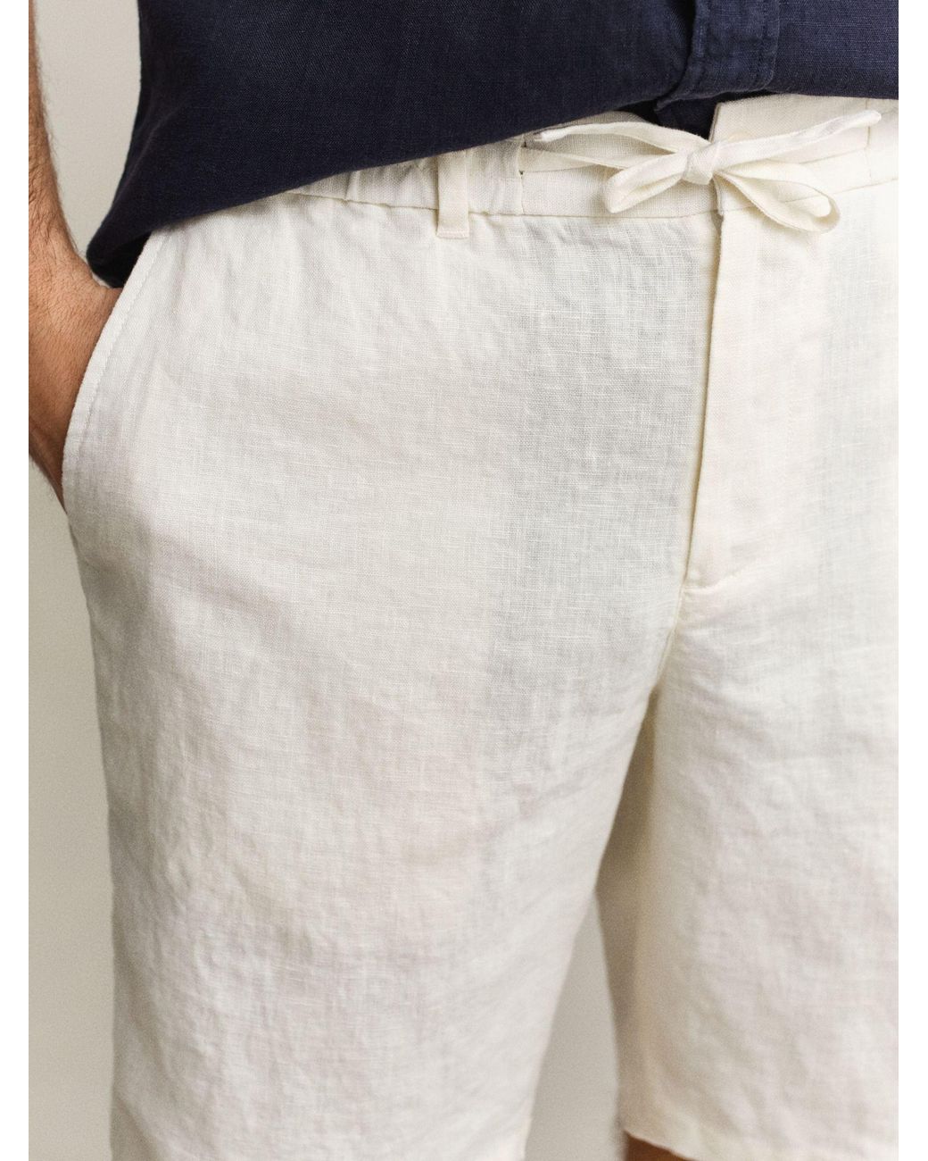 Gant Natural Linen Drawstring Button Shorts for men