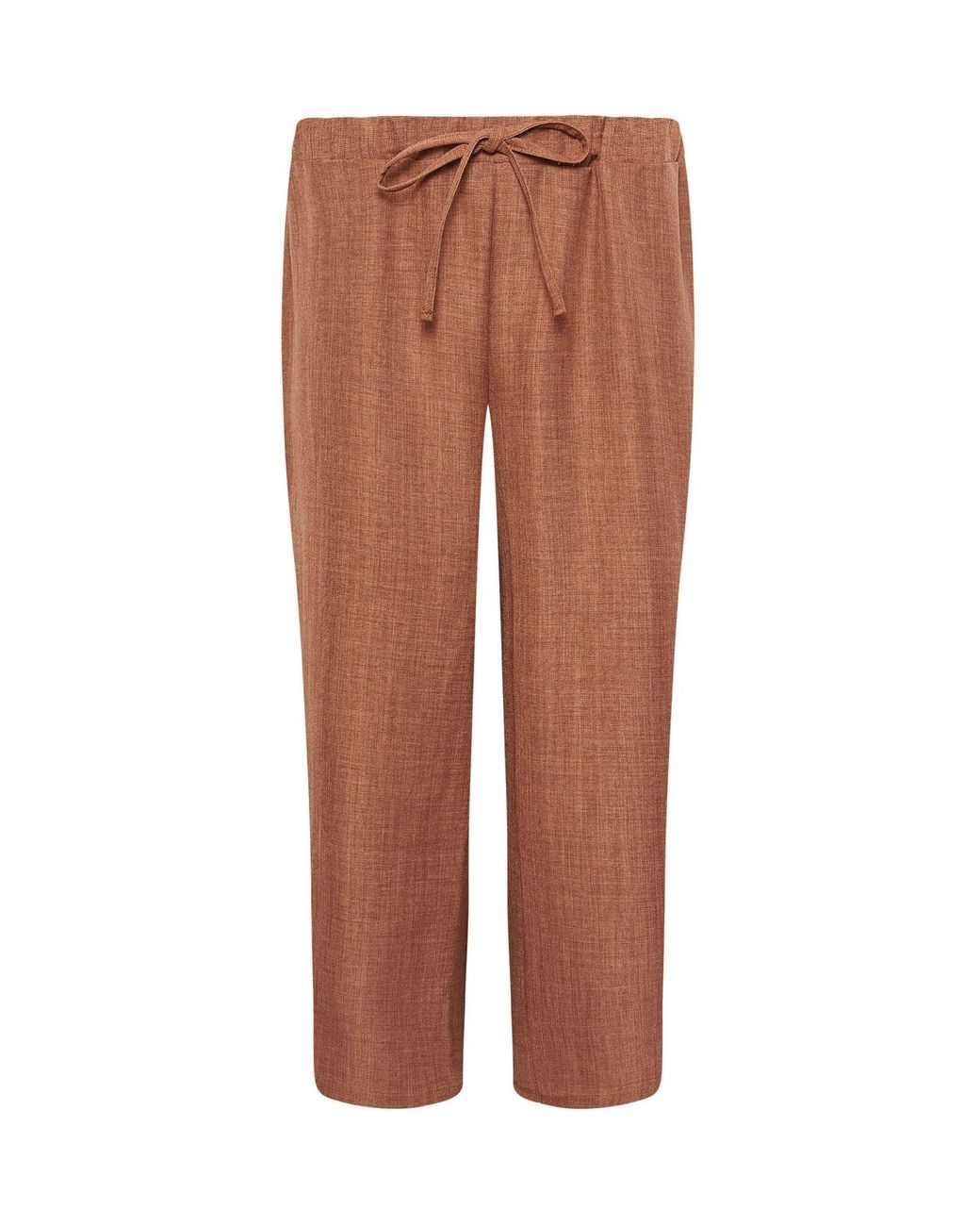 M Com Brown Linen Look Culottes
