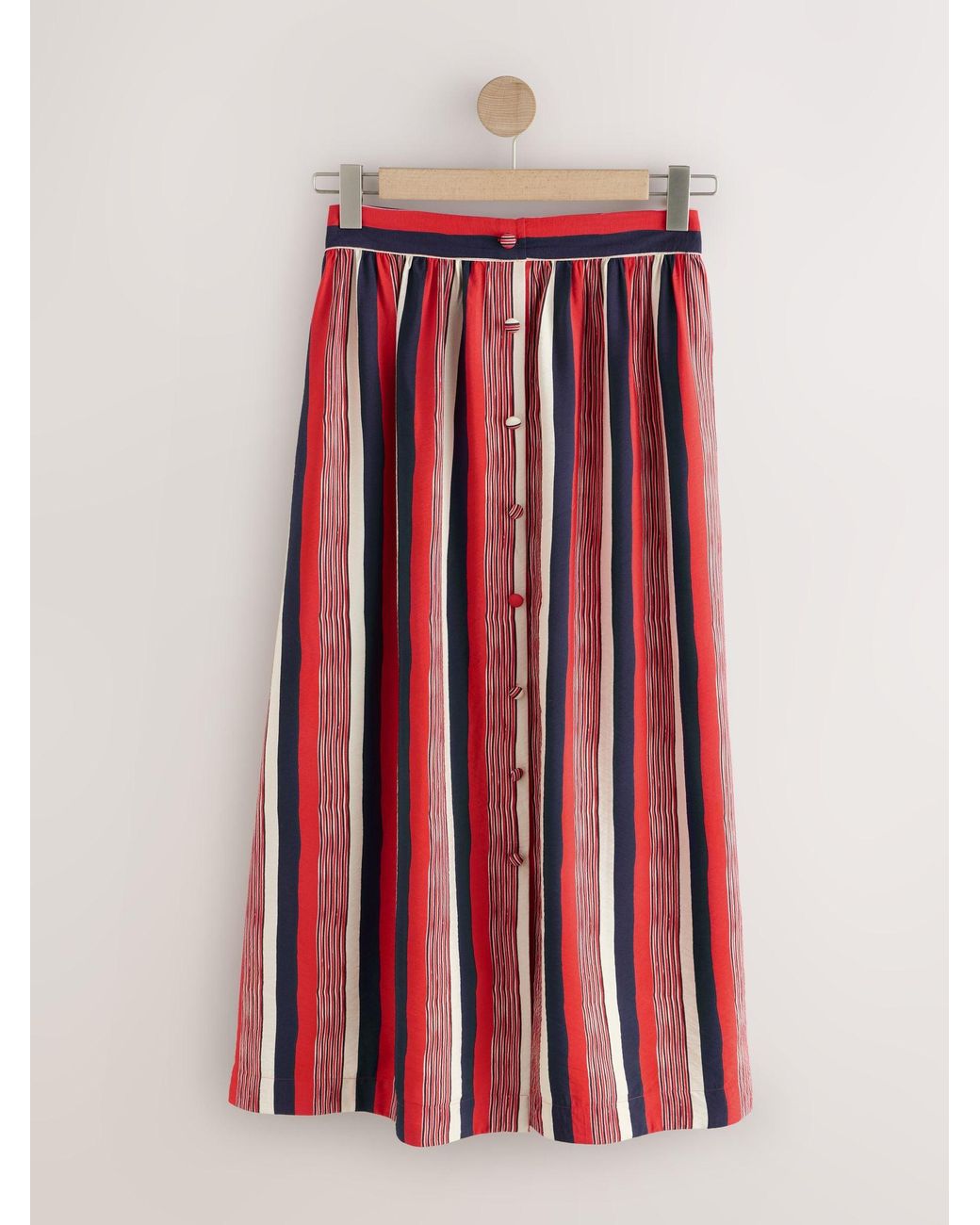 Next Red Button Front Maxi Skirt