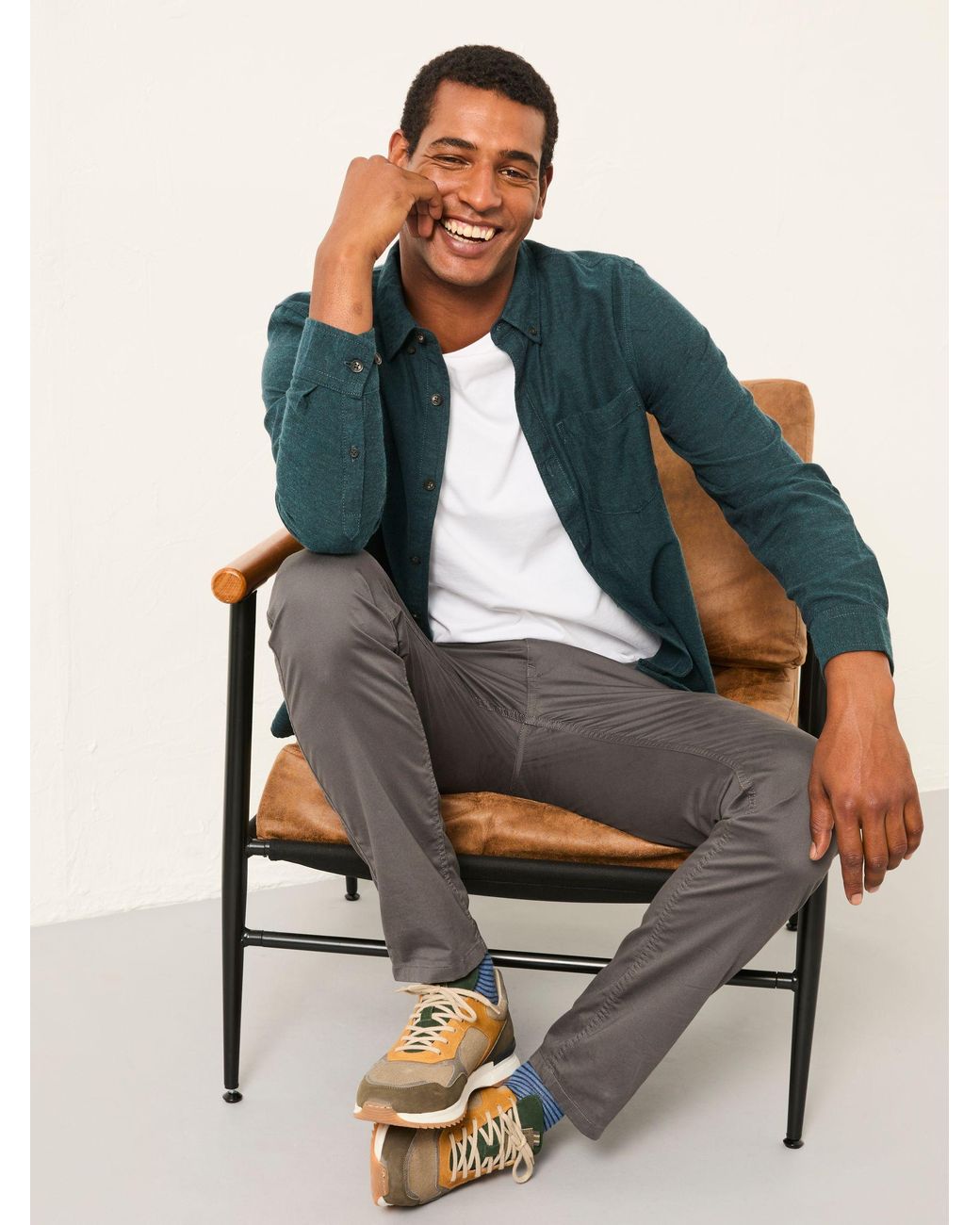 FatFace Multicolor Oxlow Long Sleeve Plain Shirt for men