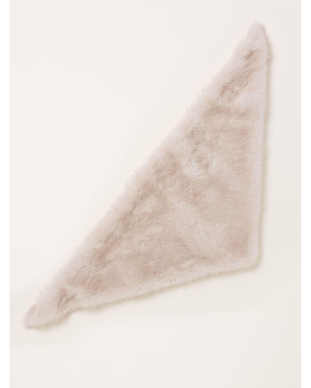 FatFace Natural Fatface Ivory Faux Fur Triangle Scarf