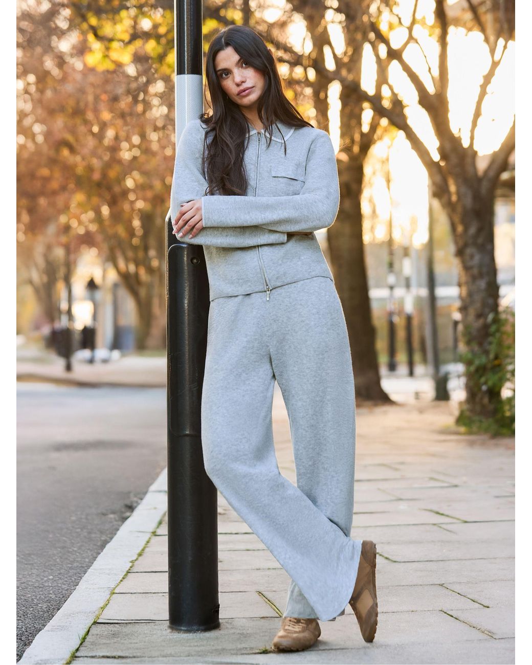 Ro & Zo Blue Knit Zip Front Jacket