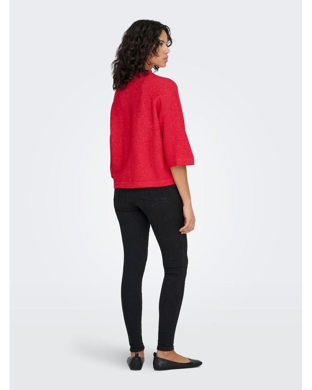 ONLY Red 3/4 Sleeve Jumper