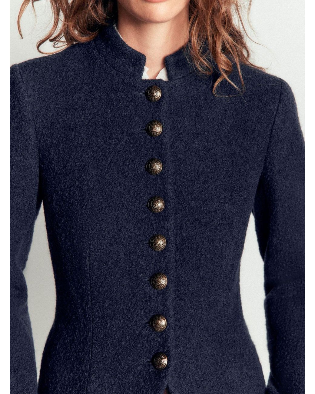 Boden Blue Hereford Boiled Wool Jacket