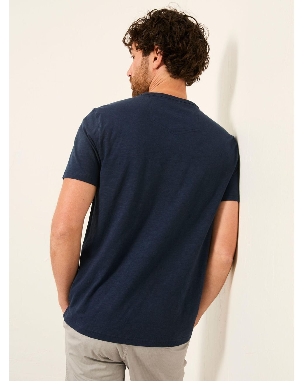FatFace Blue Woodside Henley T-Shirt for men