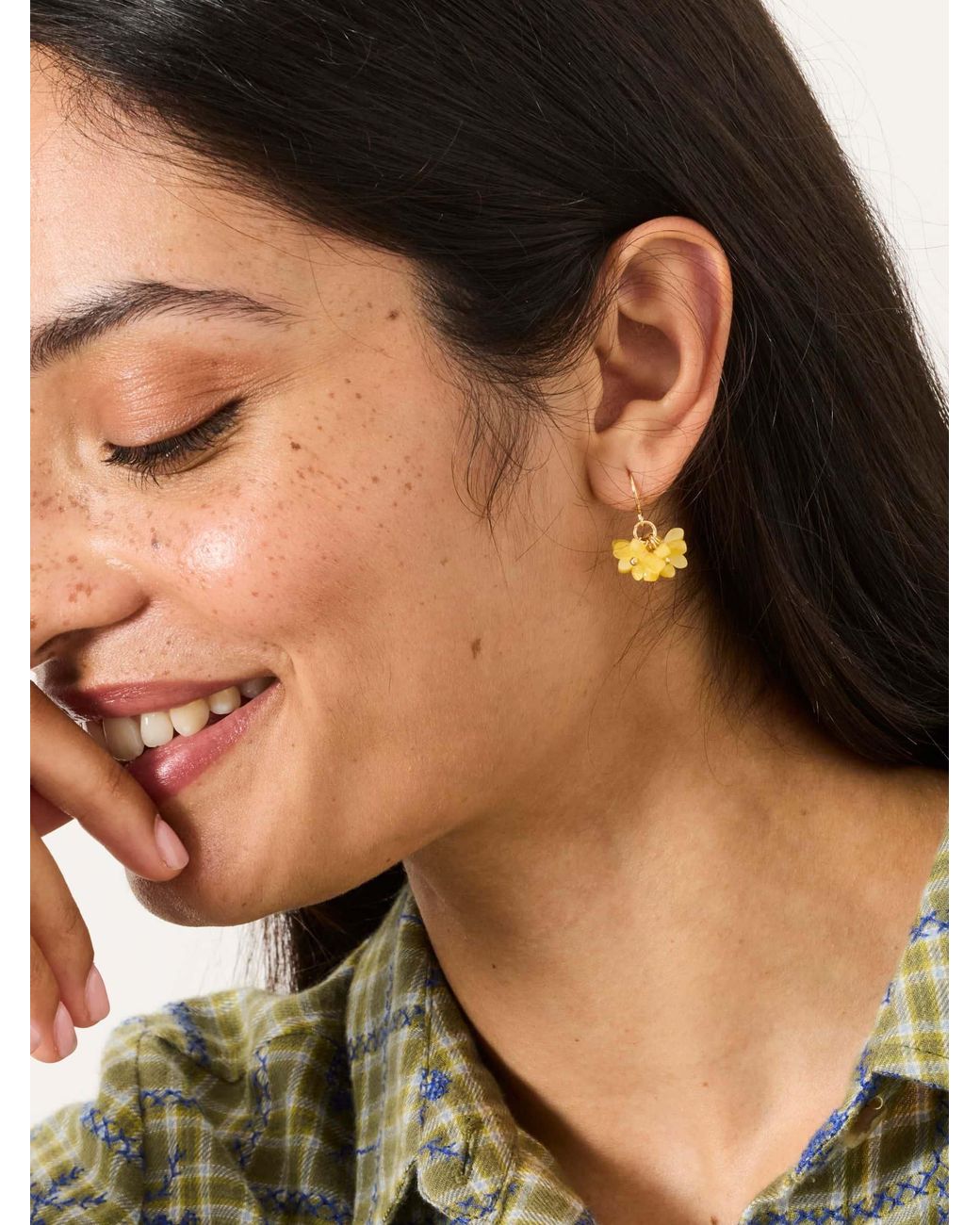 FatFace Metallic Fatface Flower Cluster Earrings