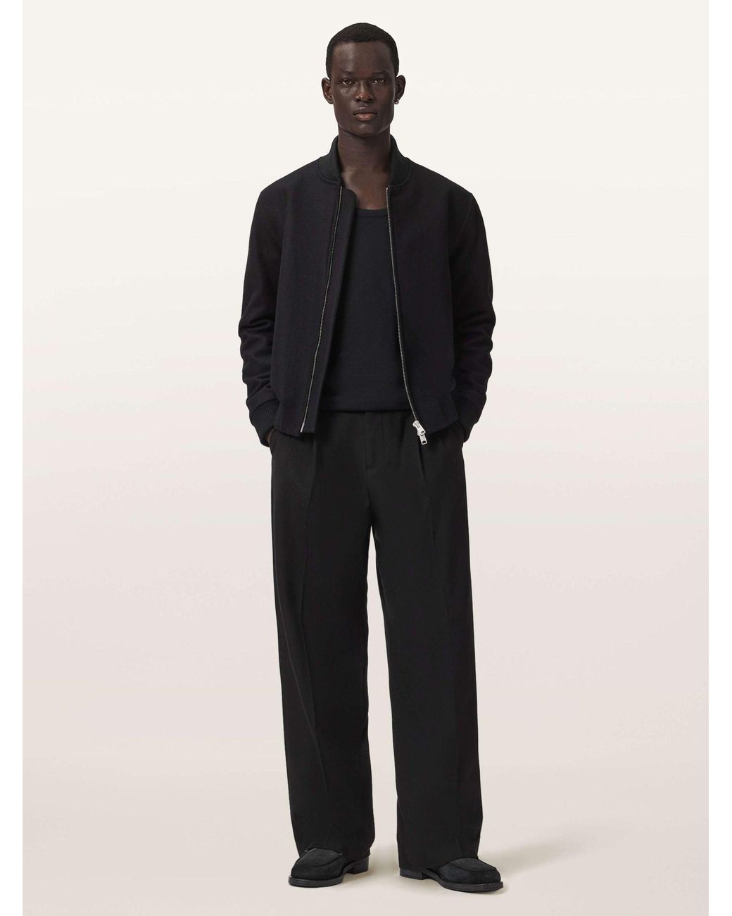 AllSaints Black Allsaints Deceit Bomber Jacket for men