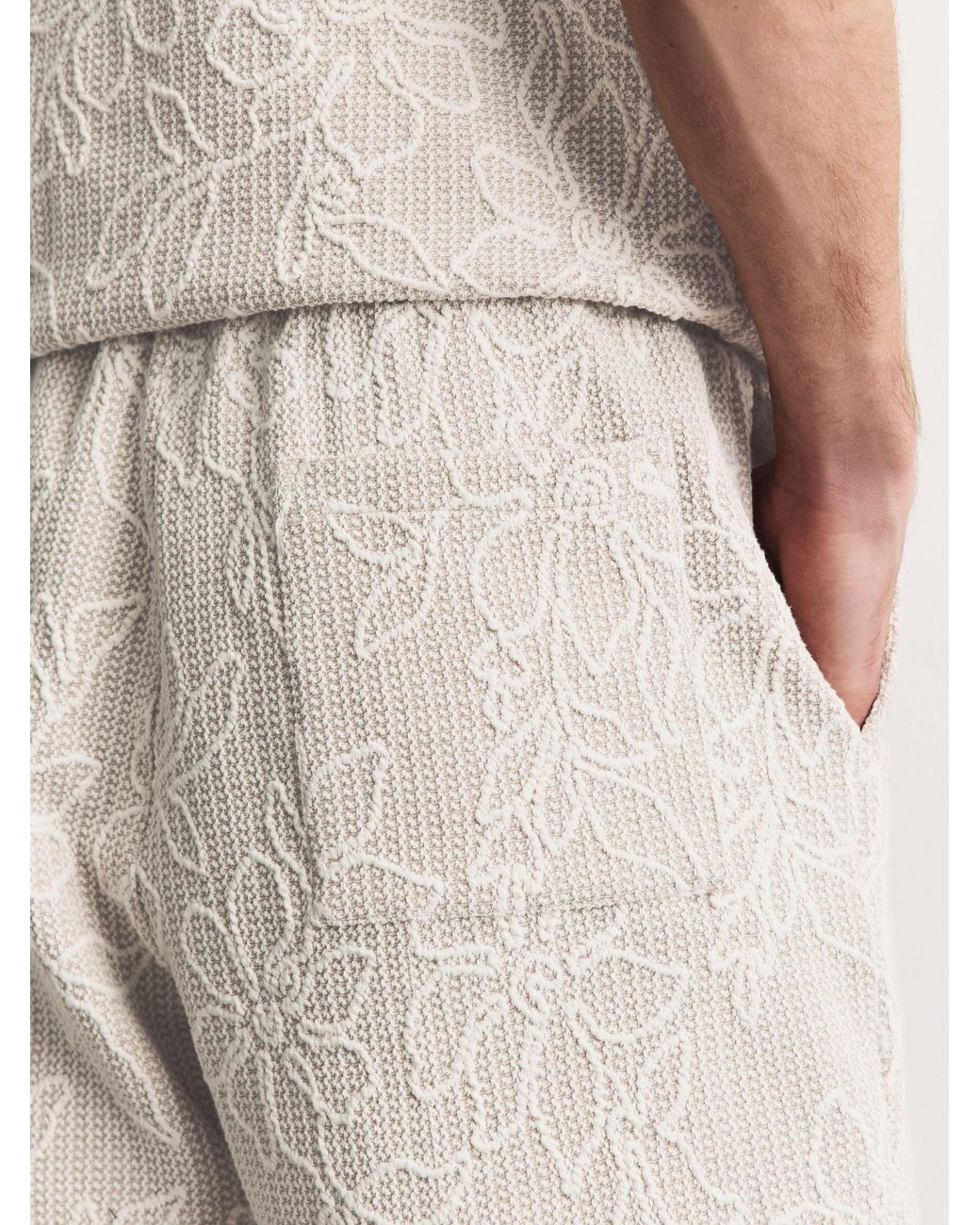 Next Natural Jersey Floral Patterned Shorts for men