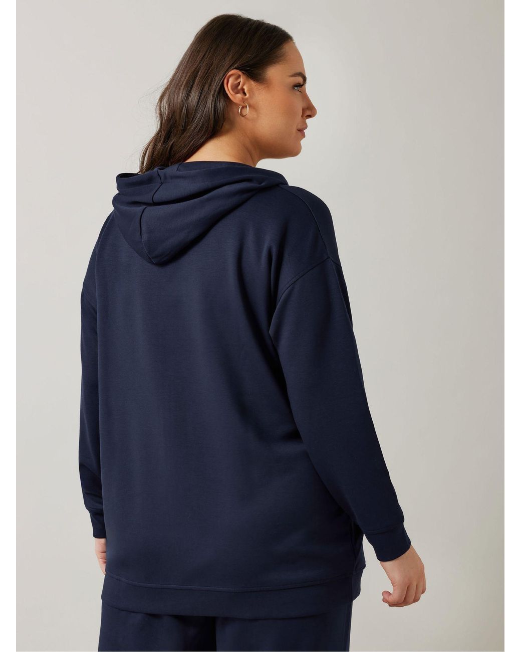 Evans Blue Luxe Zip Through Hoodie