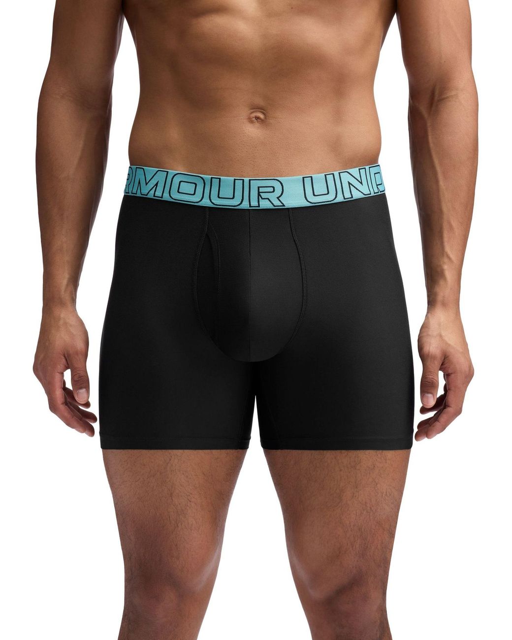 Under Armour Black Performance Tech Solid 6" Boxers 3 Pack for men