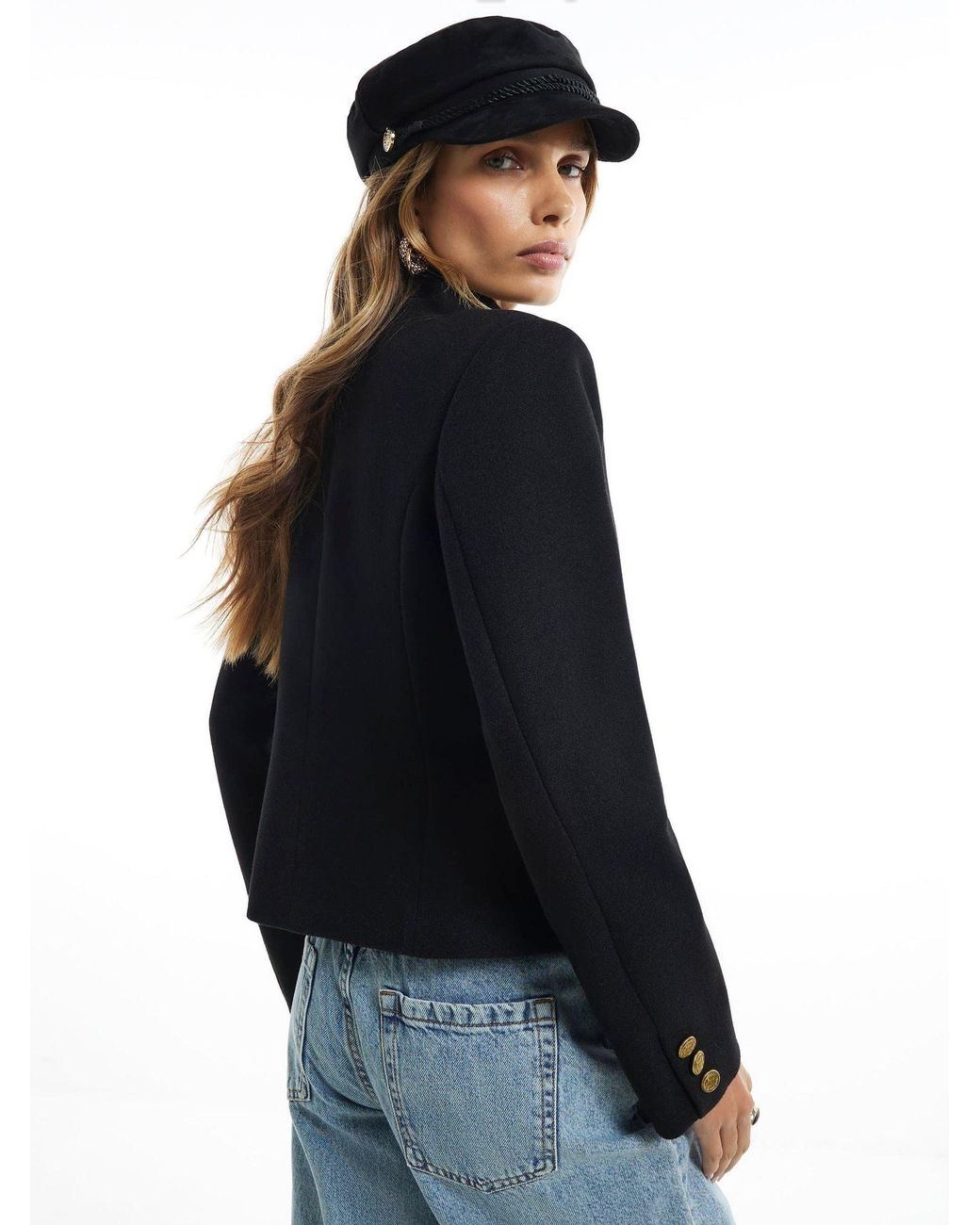 River Island Blue Button Drummer Jacket