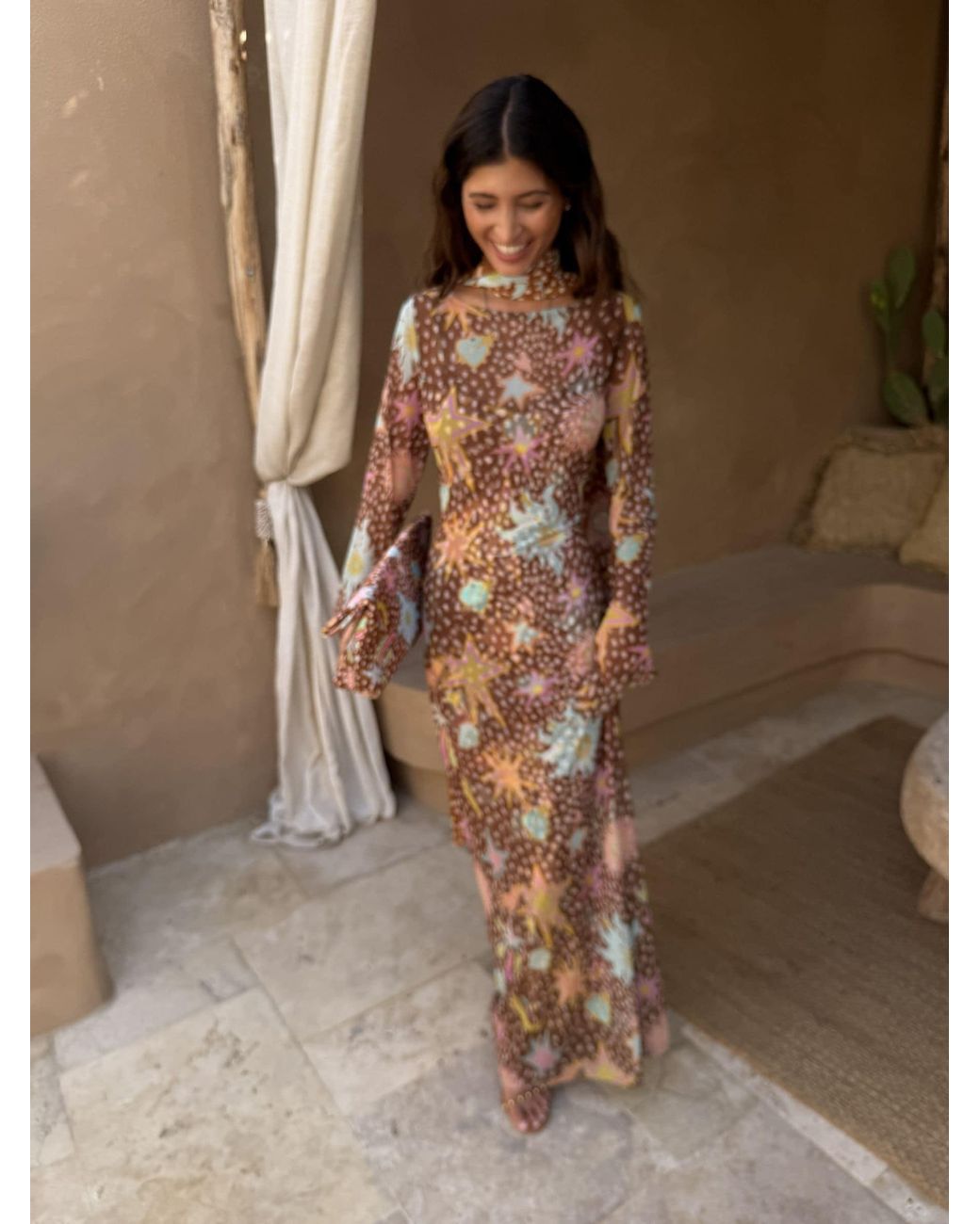 Never Fully Dressed Petite Poppy Aria Mesh Dress in Brown | Lyst