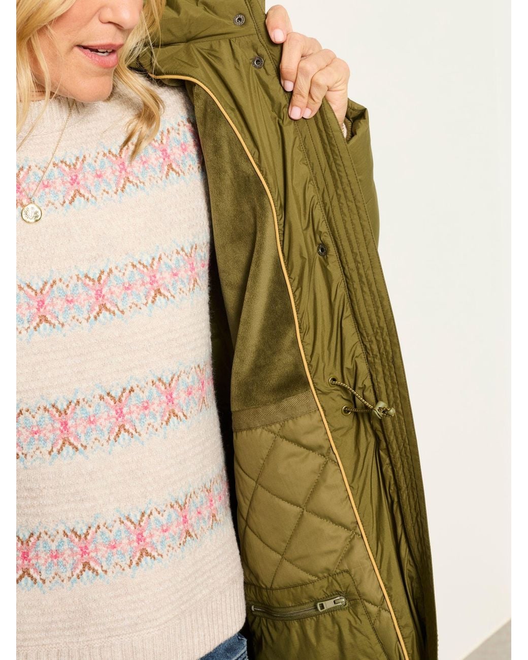 FatFace Green Fatface Chester Longline Puffer Coat