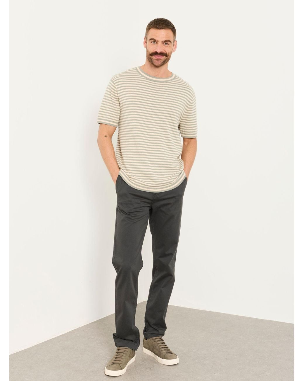 FatFace Gray Carbis Straight Fit Chinos for men