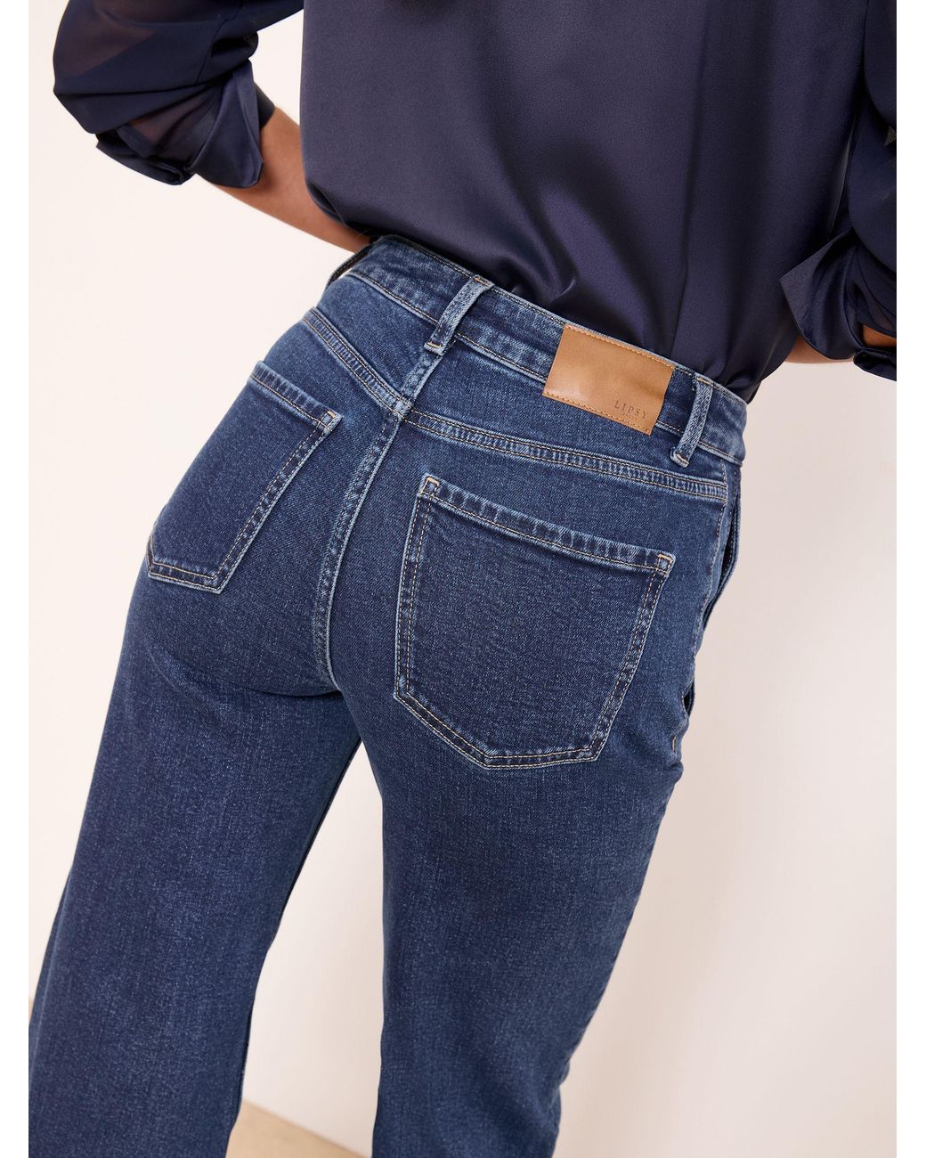 Lipsy Blue Sailor Button Flared Leg Jeans