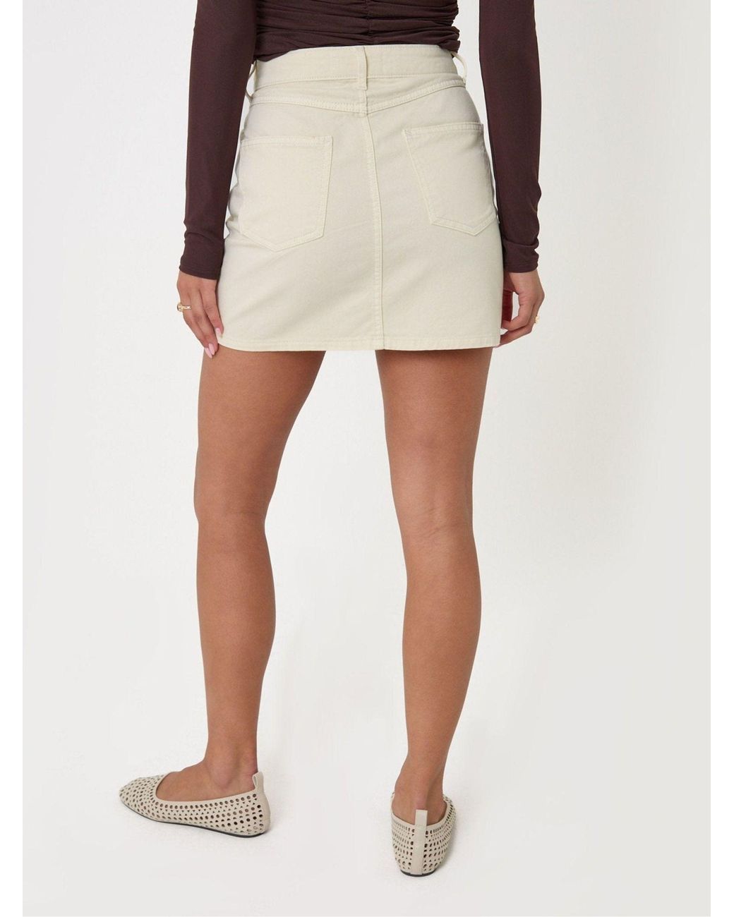 Threadbare White Denim-Minirock