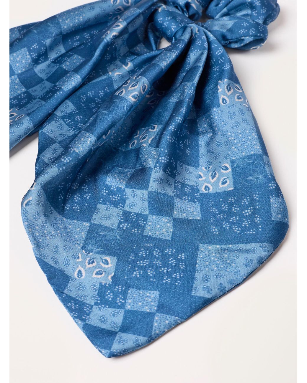 FatFace Blue Fatface Patchwork Tie Scrunchie