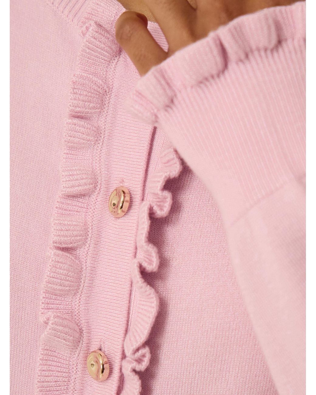 Monsoon Pink Ruby Frill Cardigan