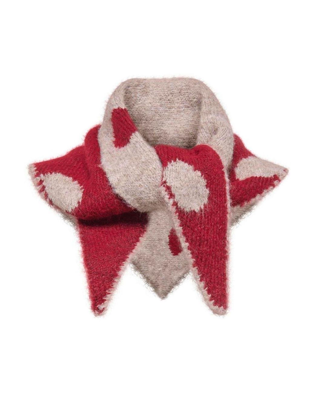ONLY Red Knitted Triangle Scarf