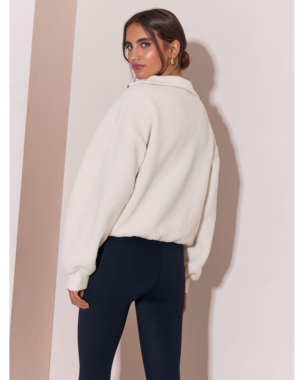 OSIA White Borg Zip Through 3/4 Fleece