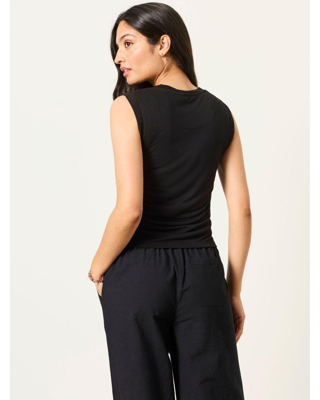 FatFace Black Ruby Ruched Top