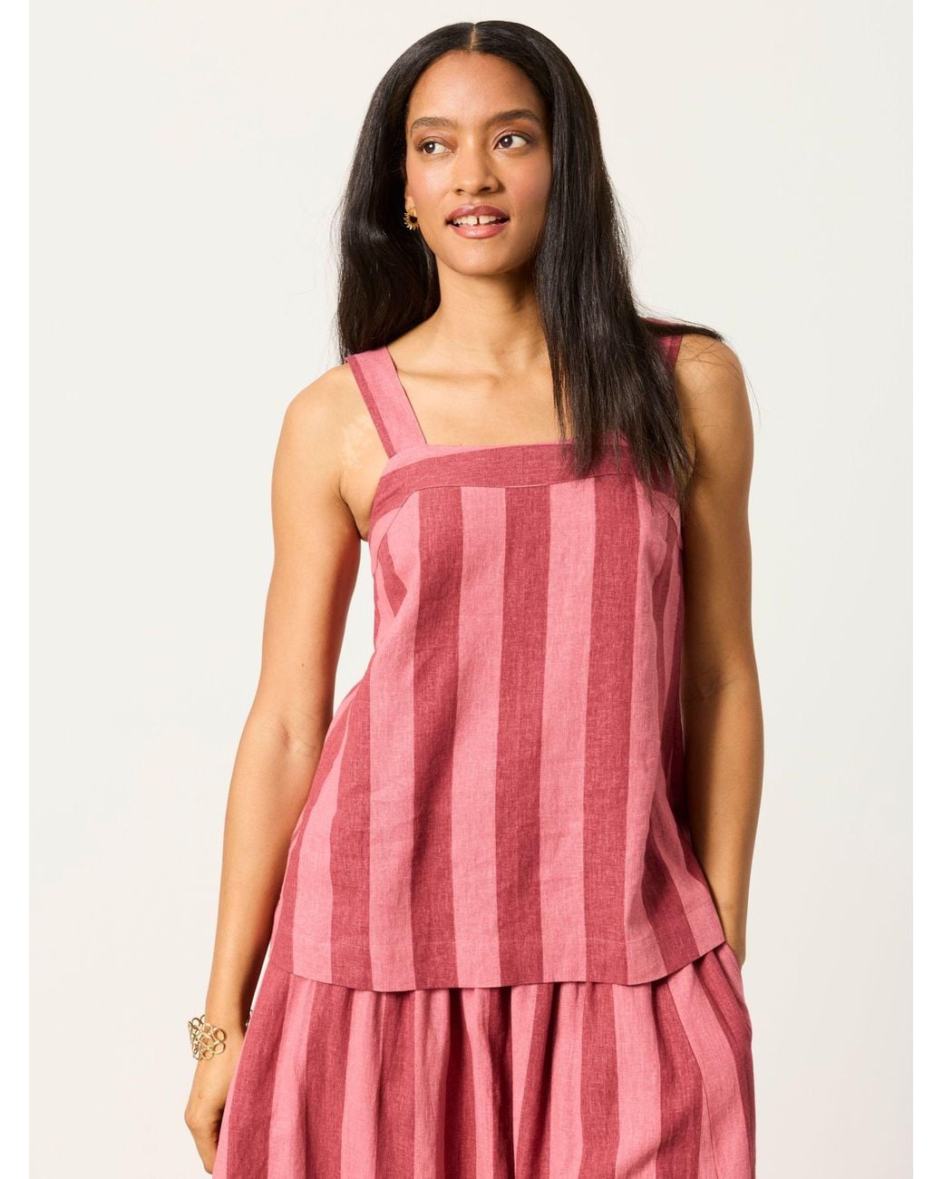 FatFace Red Joesie Petite Stripe Cami
