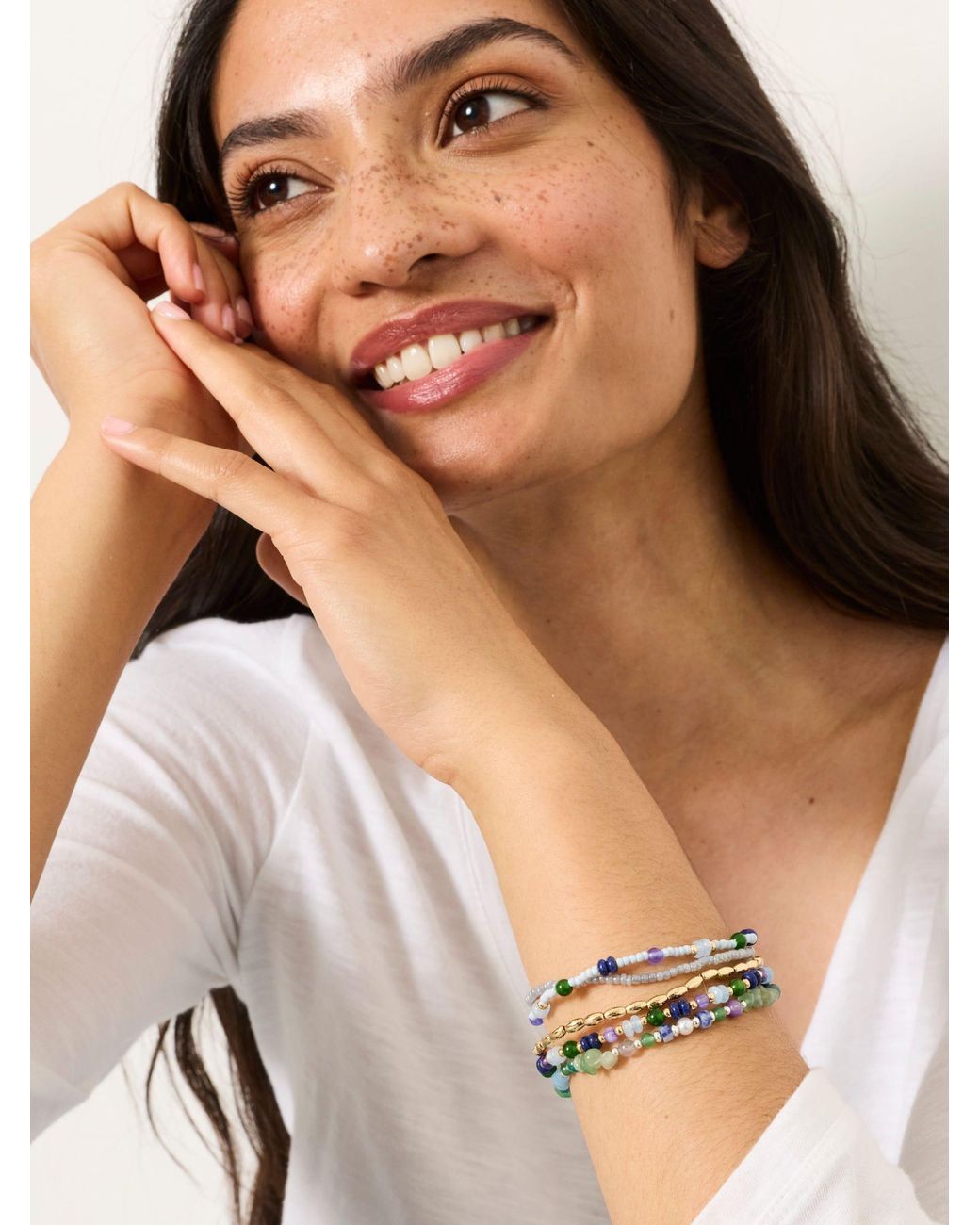 FatFace Natural Bracelet Multi Stretch Bracelet