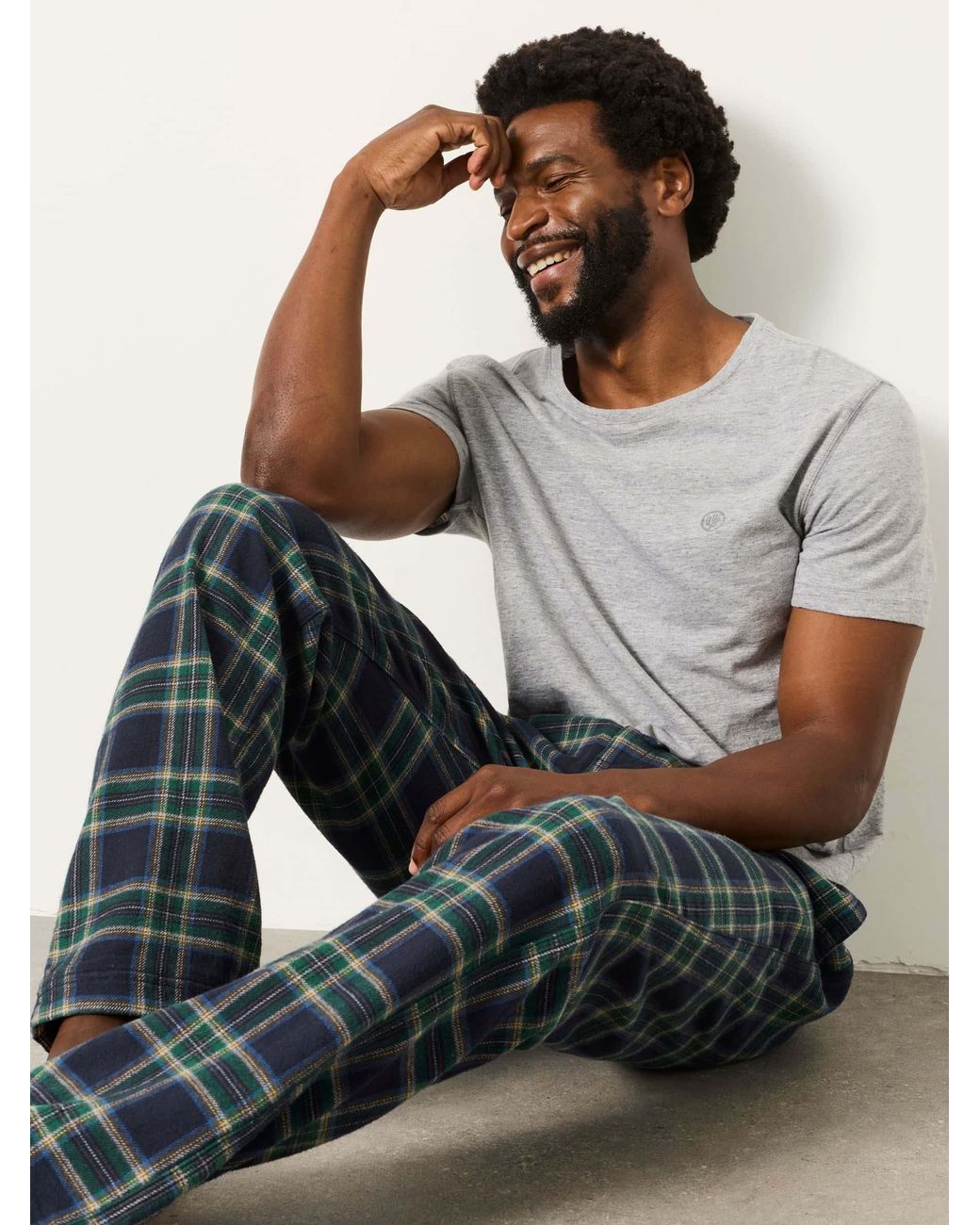 FatFace Black Kelty Check Pyjama Bottom for men
