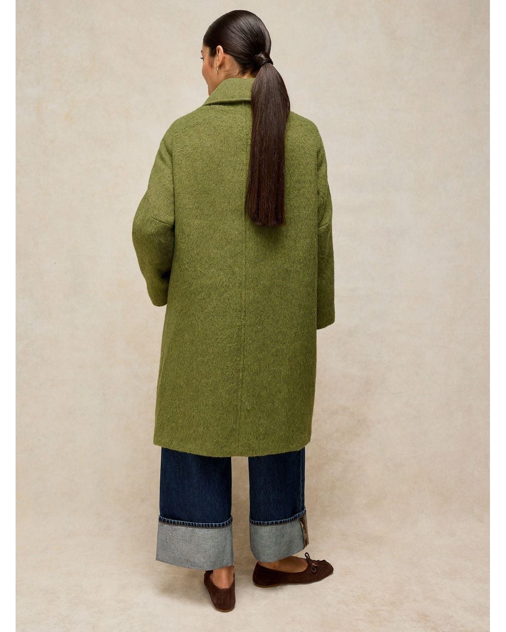 White Stuff Green Kelsey Wool Blend Coat